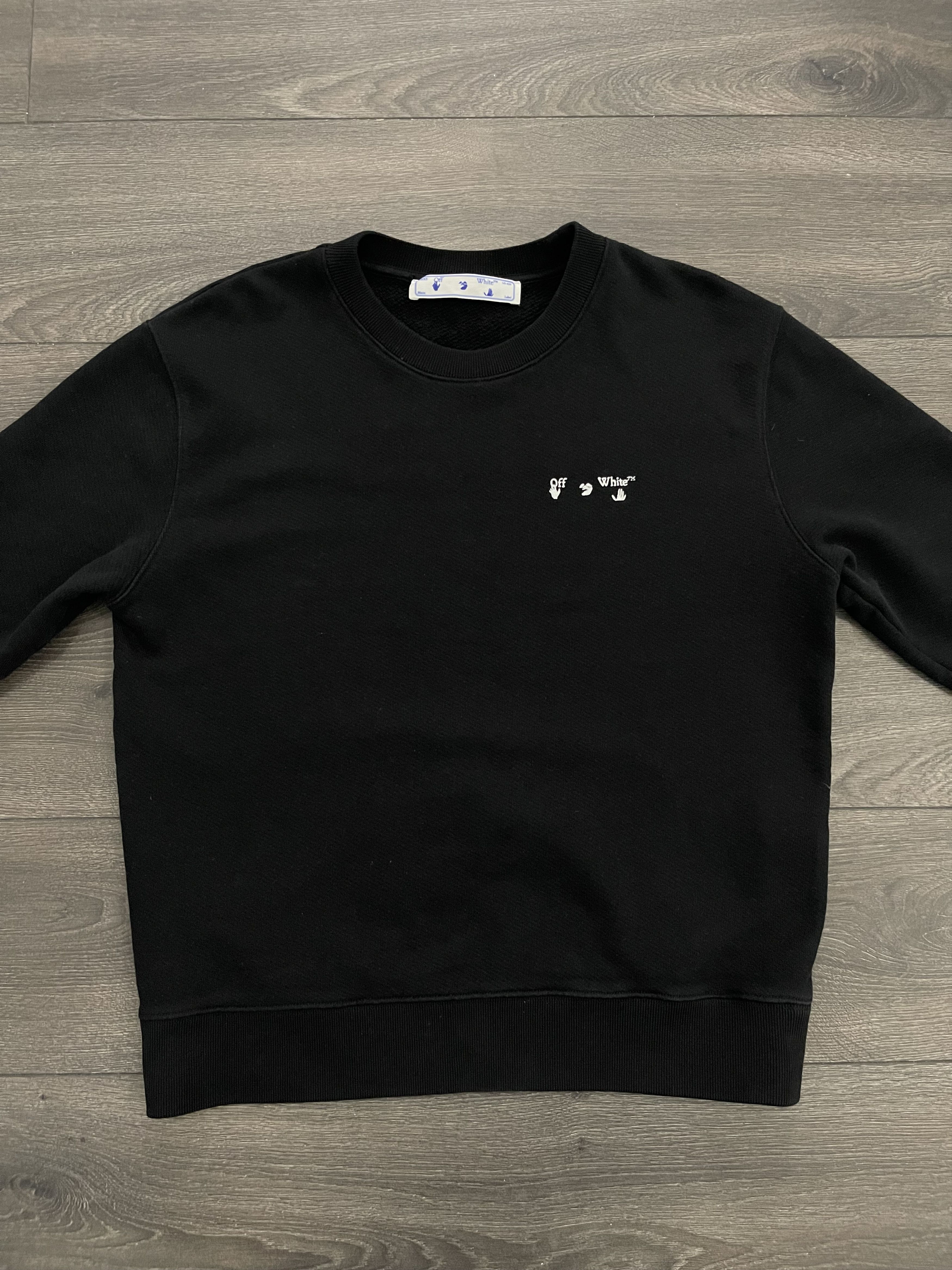 image of Off White Logo Crewneck in Black, Men's (Size Large)
