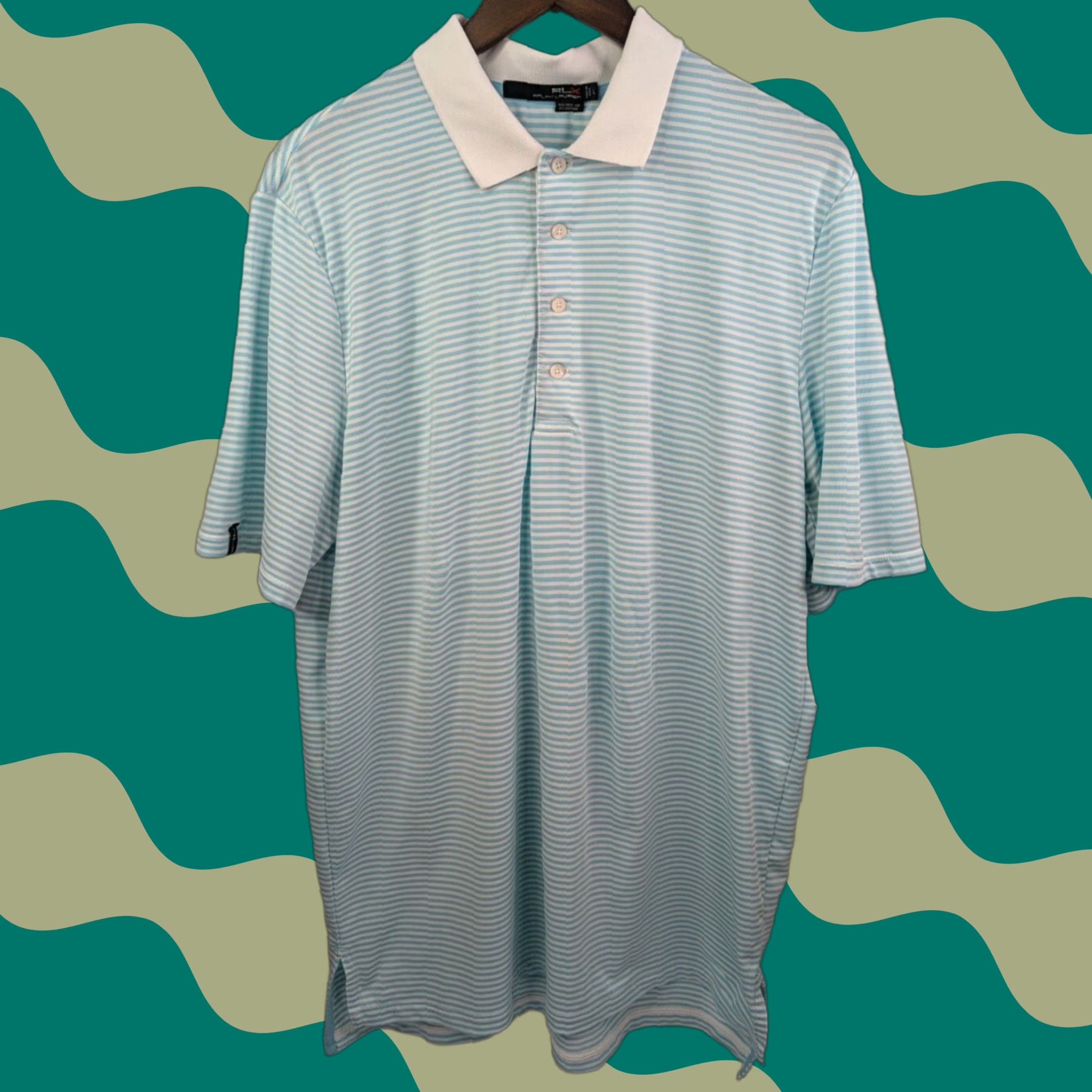 RLX Ralph Lauren Ralph Lauren RLX Polo Shirt Adult Mens L White Blue Striped Lightweight Golf Shirt Polo Men Casual Business Wedding Size US L / EU 52-54 / 3 - 1 Thumbnail