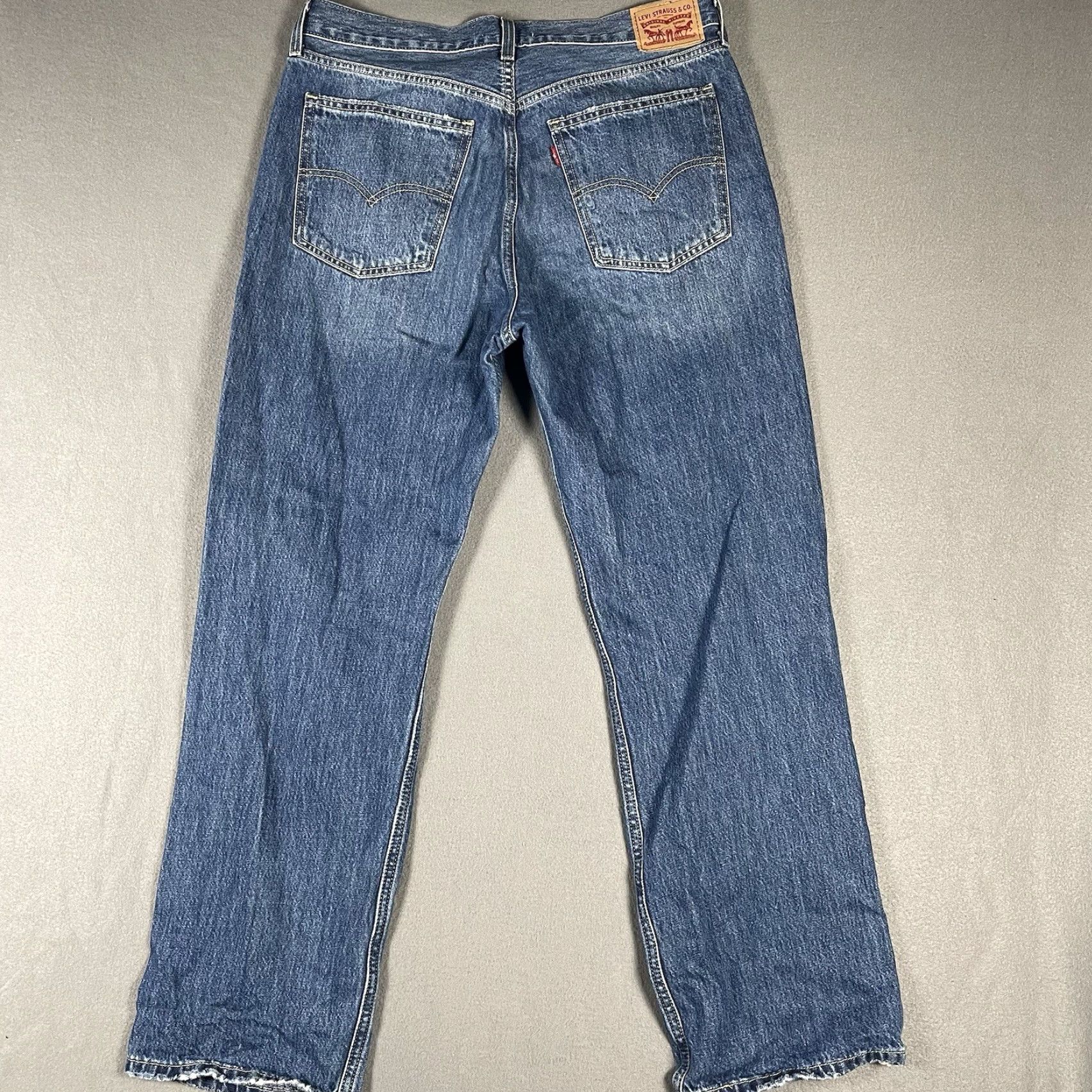 Denime VINTAGE: No Levis Jeans Women 31x31 Low Pro Straight 31 Relaxed Denim Blue Distressed 5-Pocket Womens Jeans Size 31 Inseam 31 Size 24" / US 00 / IT 34 - 5 Thumbnail