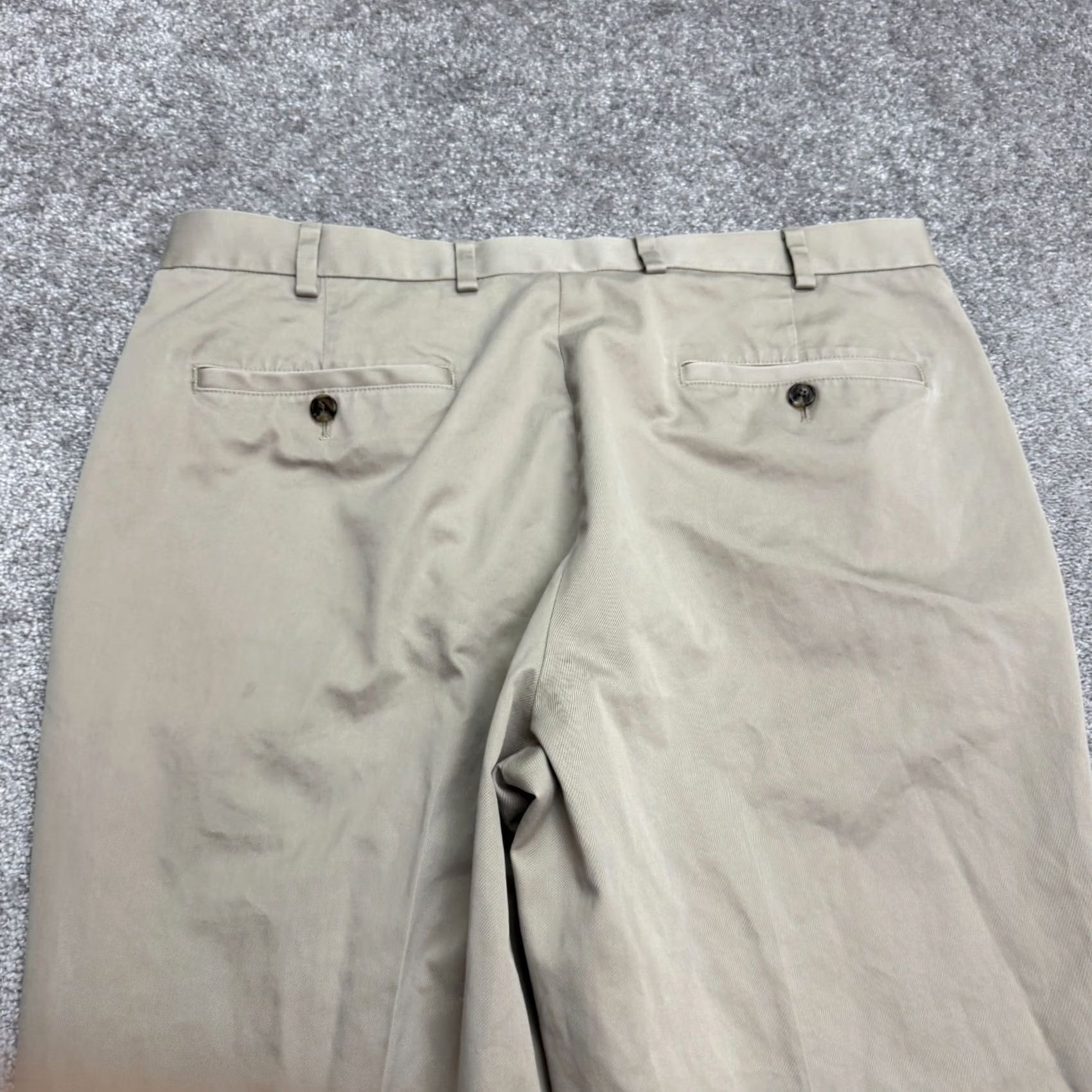 Lacoste Brooks Brothers Chino Pants Mens 38x30 Cotton Tan Modern Regular Straight Slant Pocket Modern Beltloop 38 in inseam Size US 38 / EU 54 - 6 Thumbnail