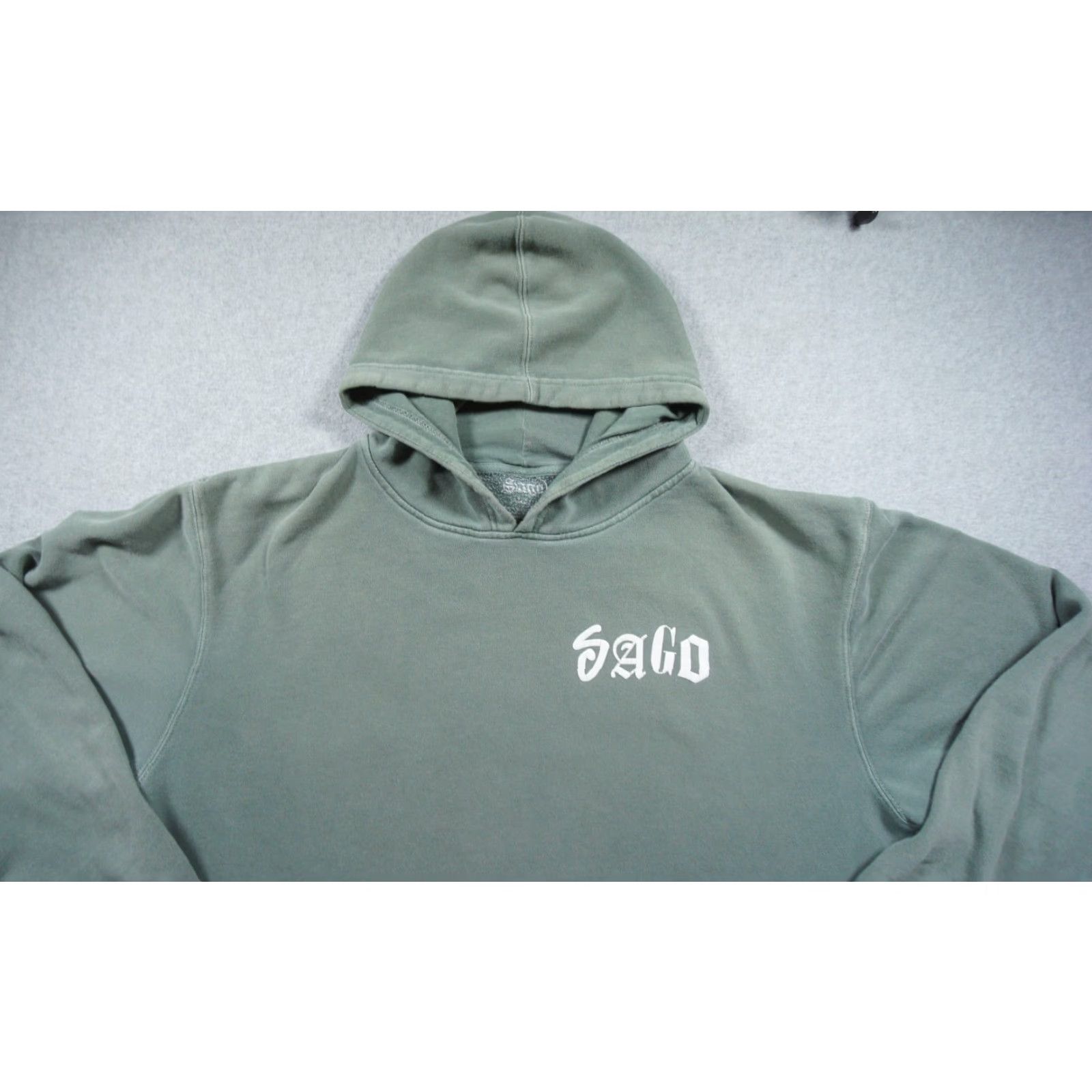 Vintage Sago Sweatshirt Mens XL Green Hoodie Streetwear Pullover Faded Sweater Size US XL / EU 56 / 4 - 2 Thumbnail