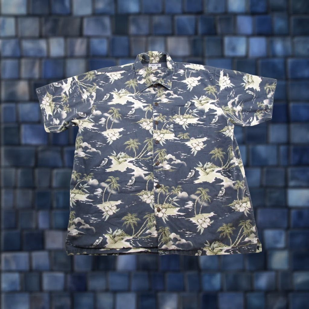 Cherokee VINTAGE Cherokee Hawaiian Shirt XL Blue Floral Pattern Men Button-Up Size US XL / EU 56 / 4 - 1 Thumbnail