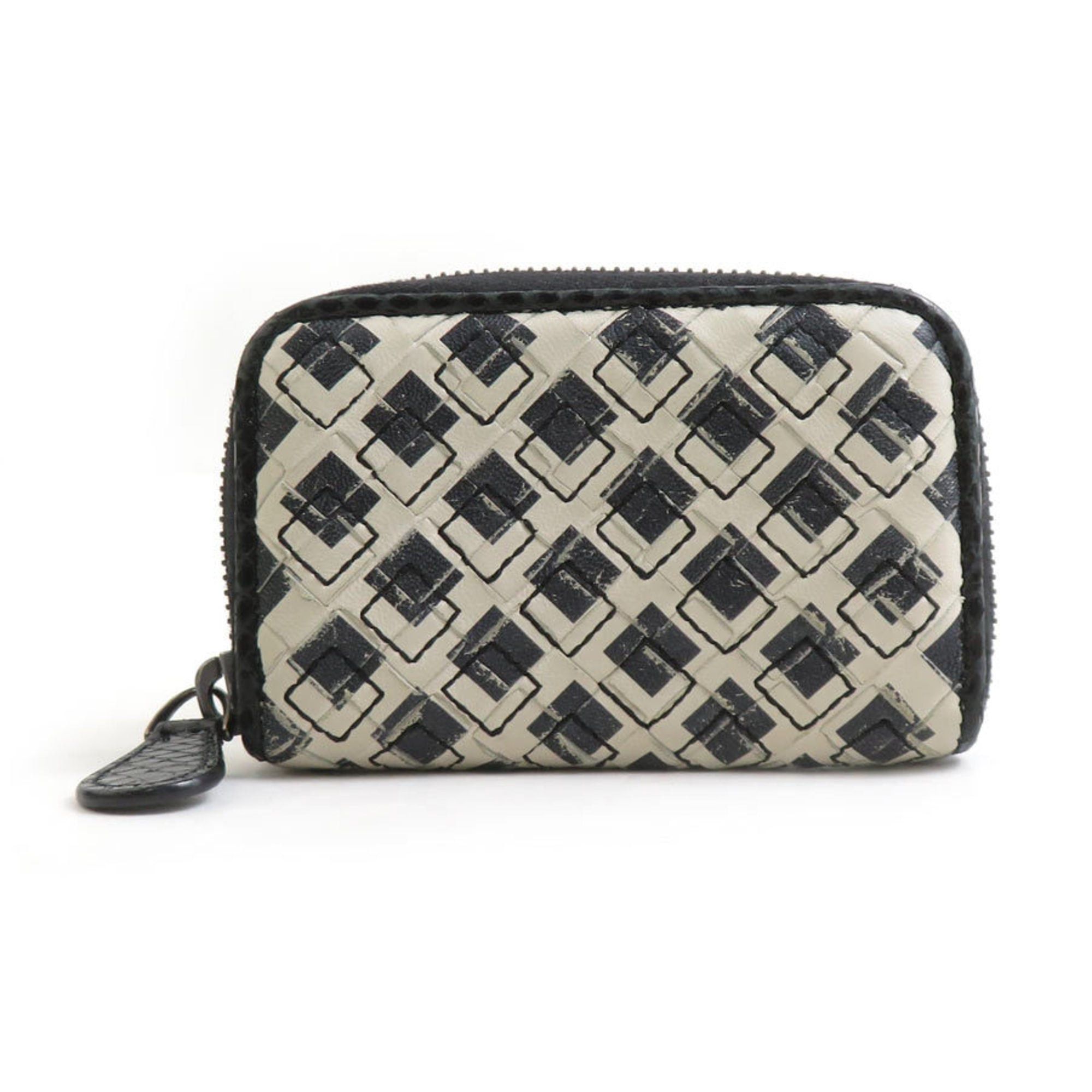 Bottega Veneta Bottega Veneta wallet with coin purse in intrecciato leather, black and white, unisex, h31866k Size ONE SIZE - 1 Thumbnail