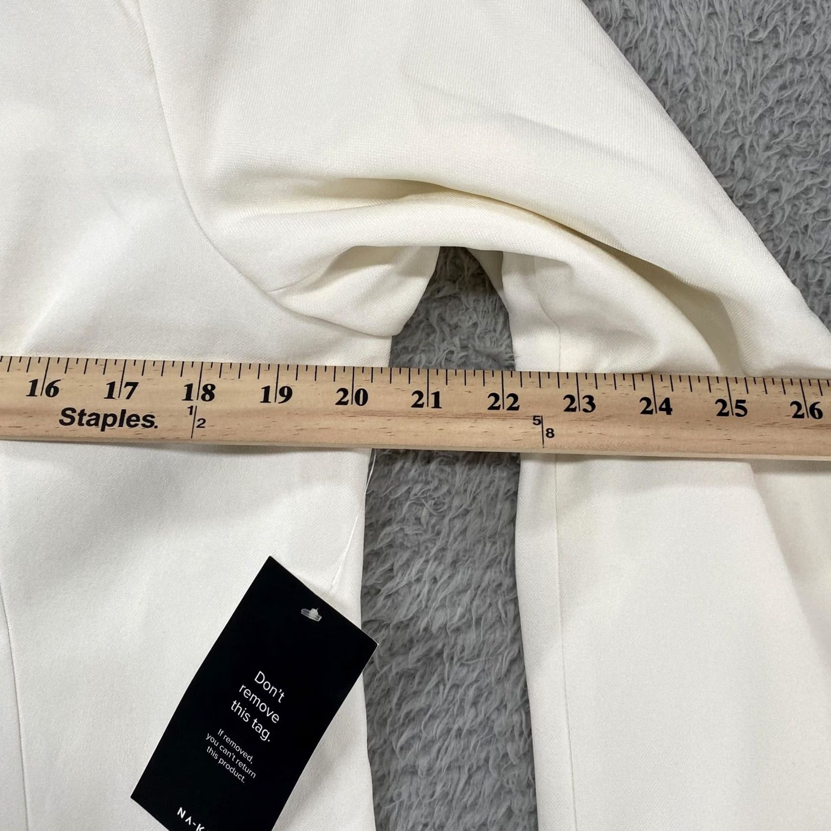 Vintage NA-KD Blazer Womens XXS White One Button Lined Oversized Jacket Blazer Size XXS / US 00 / IT 34 - 7 Thumbnail
