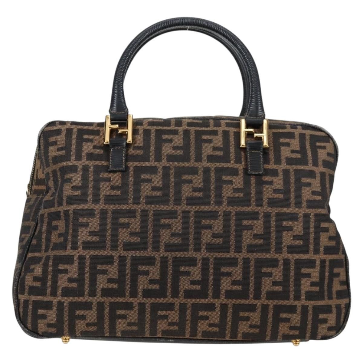 Fendi FENDI Zucca Canvas Hand Bag Black Brown Gold Size ONE SIZE - 3 Thumbnail