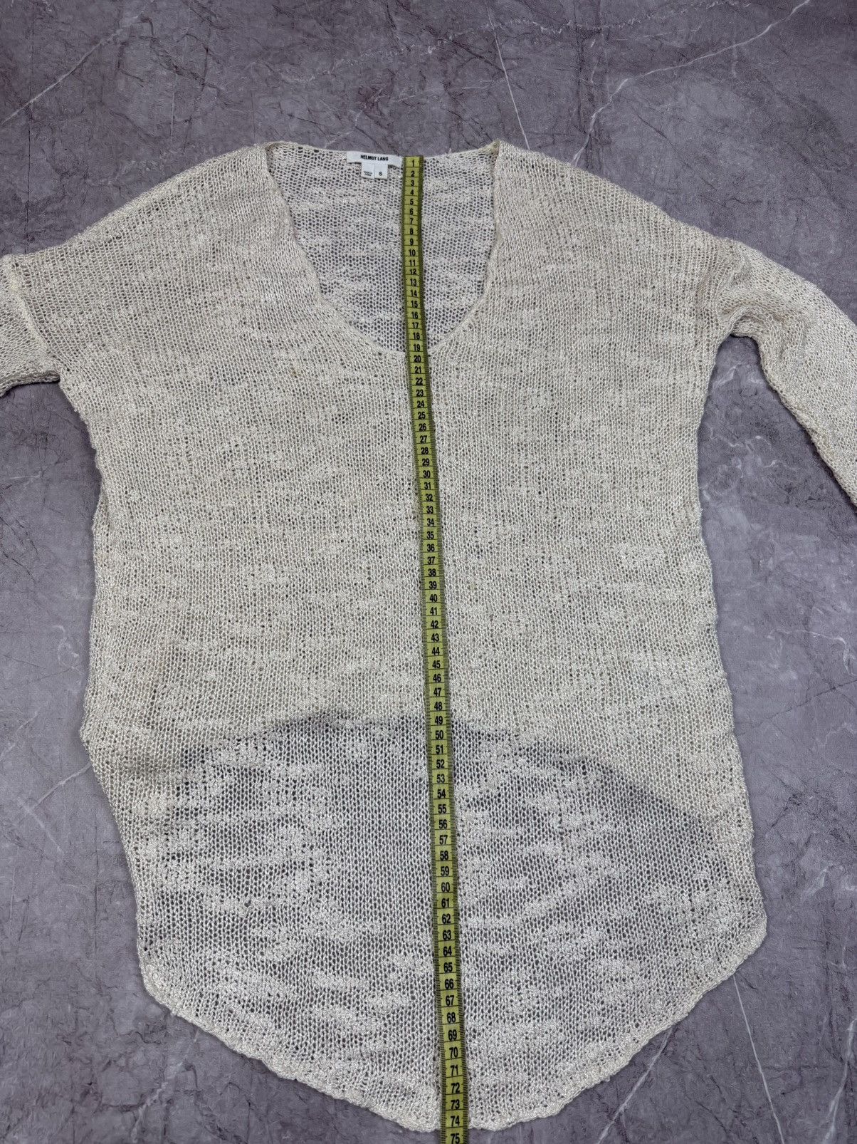 Helmut Lang RARE HELMUT LANG GOLD MESH SWEATER TOP Size S / US 4 / IT 40 - 15 Thumbnail