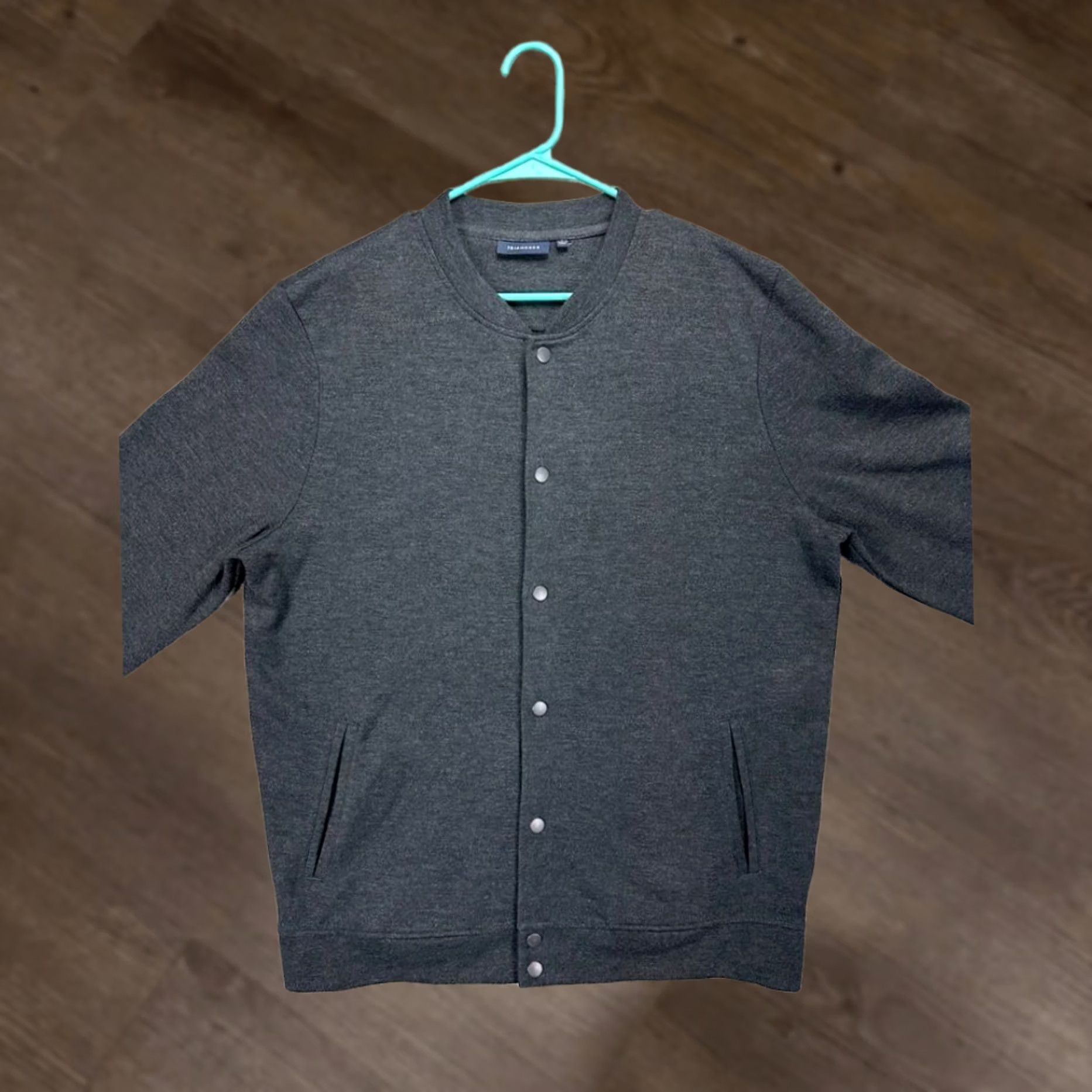 Vintage 7 Diamonds Sweater Mens Large Grey Nolan Jersey Knit Snap Button Up Jacket Golf Size US L / EU 52-54 / 3 - 1 Thumbnail