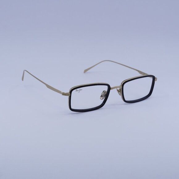 Maui Jim Maui Jim MJO2421 16B Eyeglasses Black/Gold 49mm Rectangle Size ONE SIZE - 1 Thumbnail