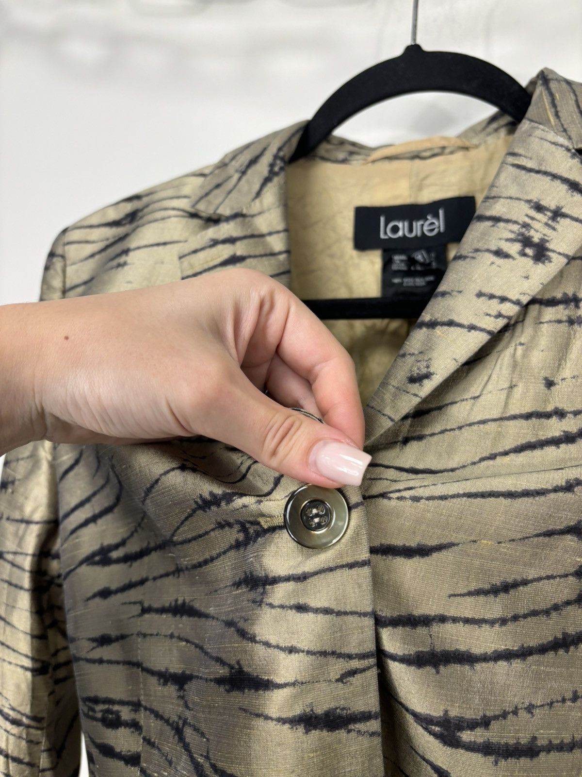 Escada Vintage Laurel By Escada Gold Avant Garde Silk Blazer Jacket Size S / US 4 / IT 40 - 8 Thumbnail
