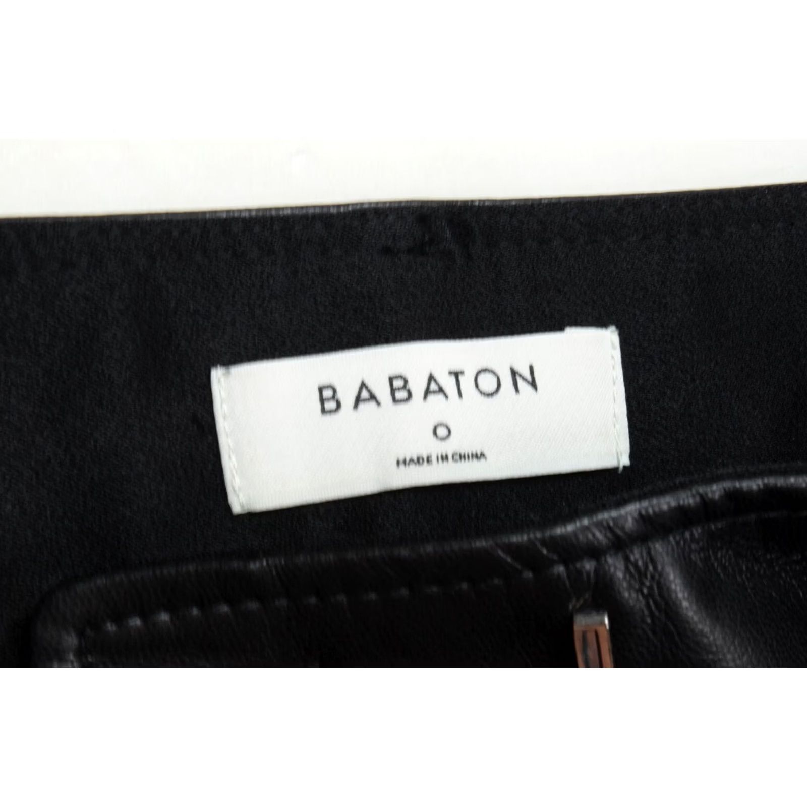 Vintage Babaton Command Vegan Leather Pants Black Belted High Rise Womens Size 0 Straight Leg Paperbag Style 24" Waist 25" Inseam Size 25" / US 0 / IT 36 - 4 Thumbnail