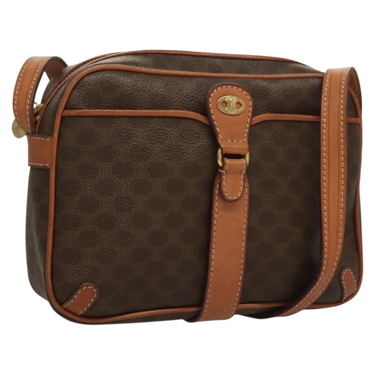 Celine CELINE Macadam Canvas Shoulder Bag Pvc Leather Brown Gold Size ONE SIZE - 1 Thumbnail