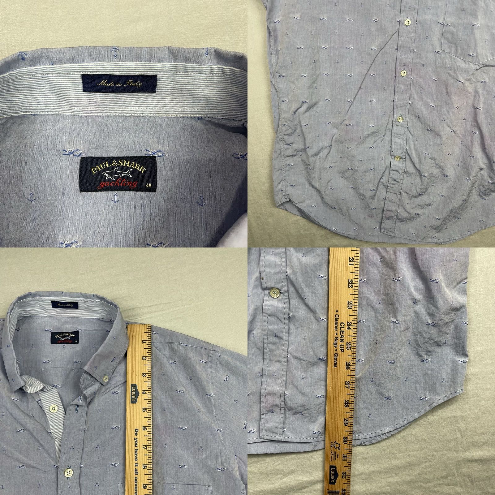 Paul & Shark Paul & Shark Shirt Men 40 Fits Medium Button-Down Pocket Knots Outdoor Yachting Blue Size US L / EU 52-54 / 3 - 8 Thumbnail