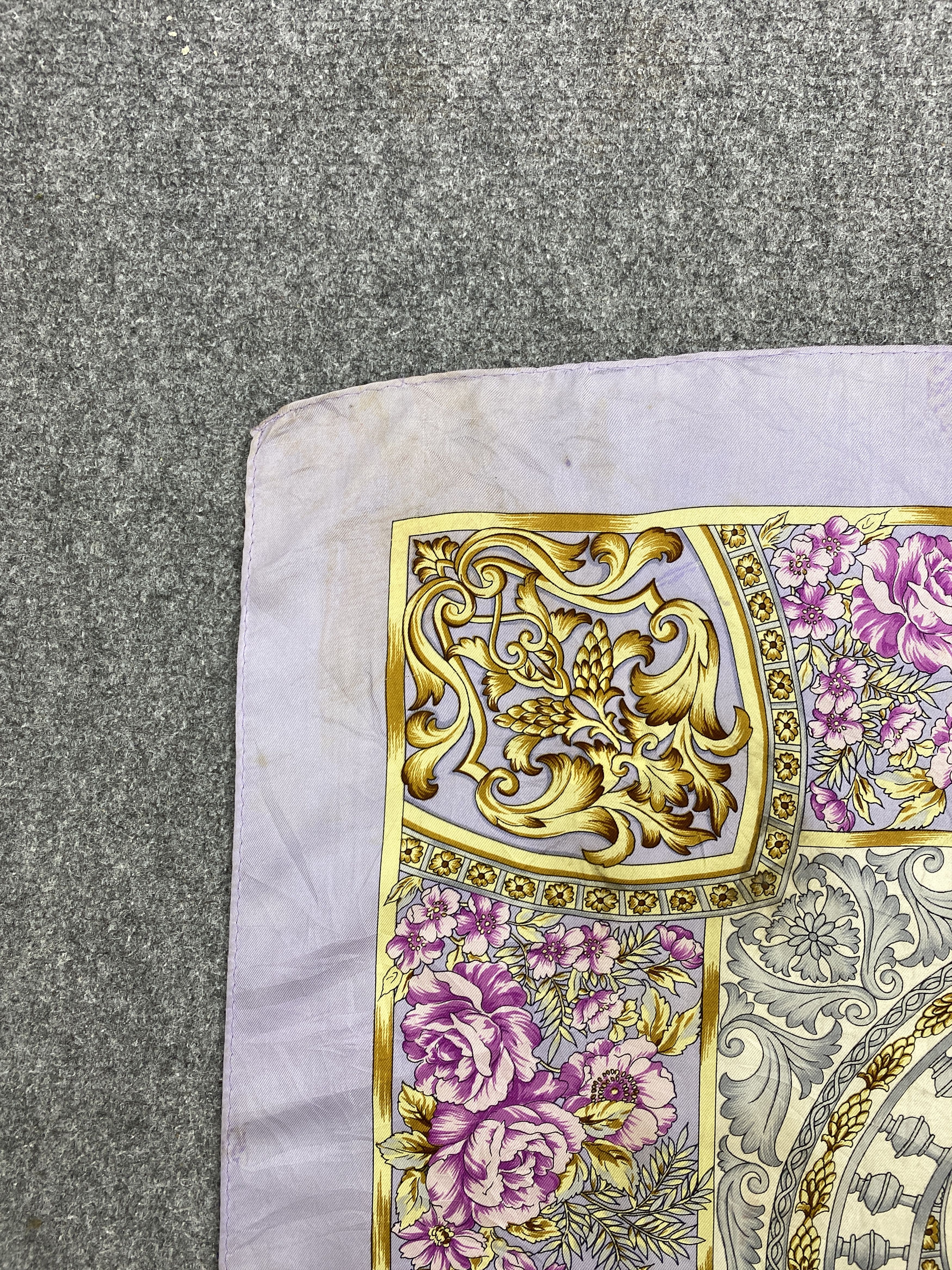 Japanese Brand Vintage Japanese Brand Floral Silk Scarf SN0166 Size ONE SIZE - 9 Thumbnail