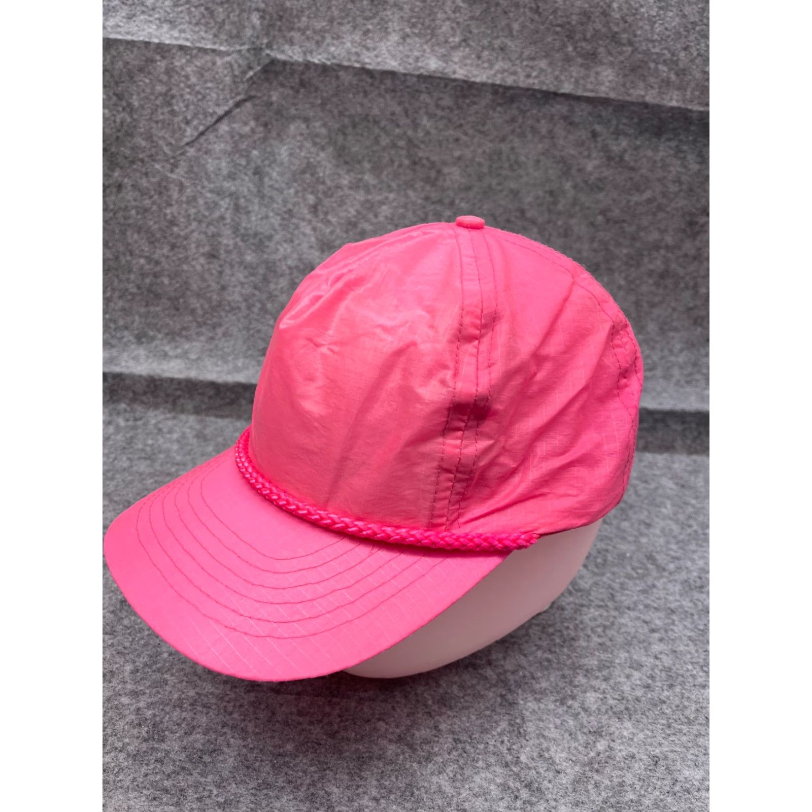 Vintage Designer Award Headwear Hat Snap Back Adult One Size Pink High Visibility Nylon Hiking Running Size ONE SIZE - 4 Thumbnail