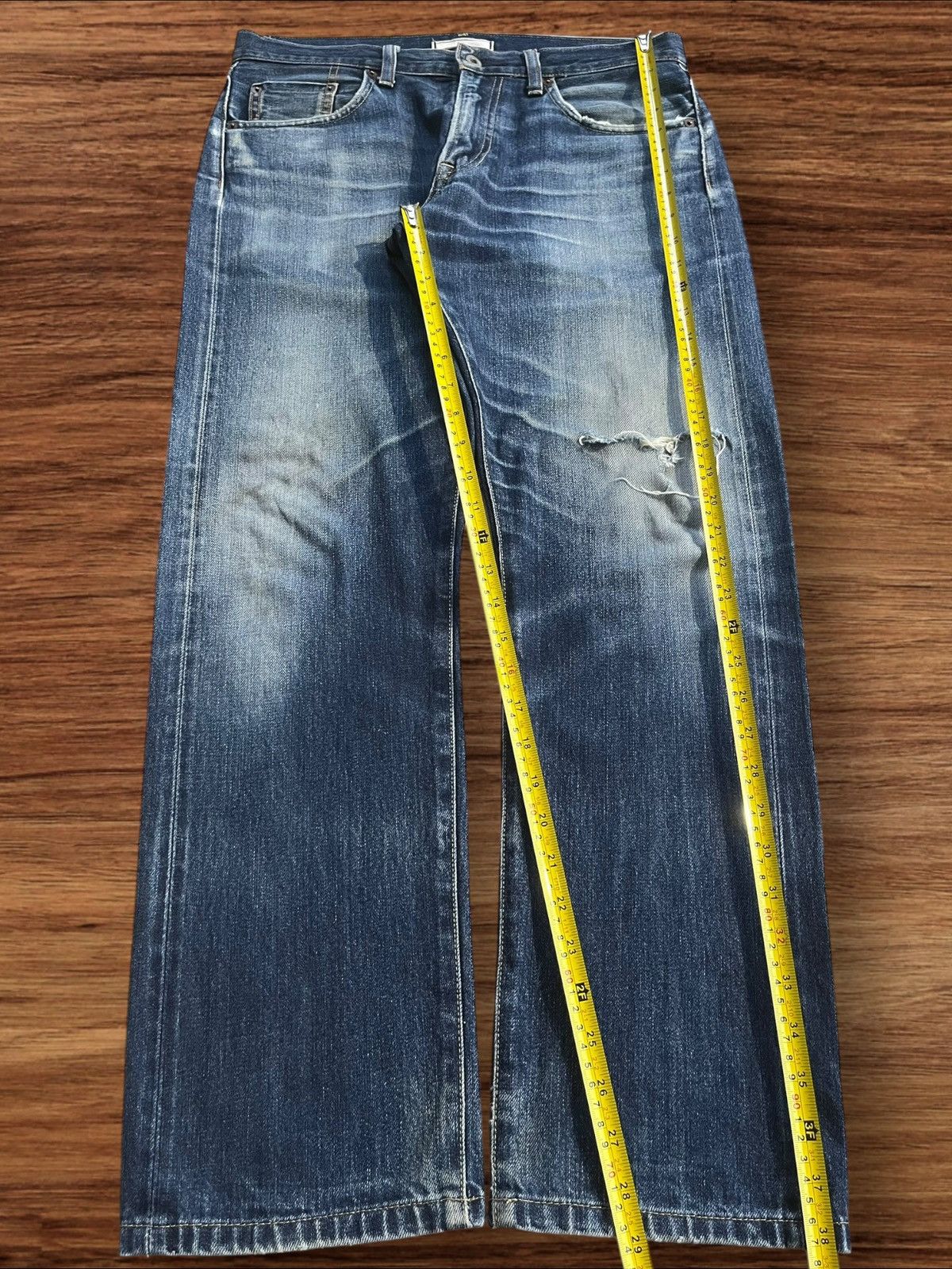 Undercover × Uniqlo Vintage Japanese Brand Blue Washed Distressed Redline Jeans Size US 32 / EU 48 - 11 Thumbnail