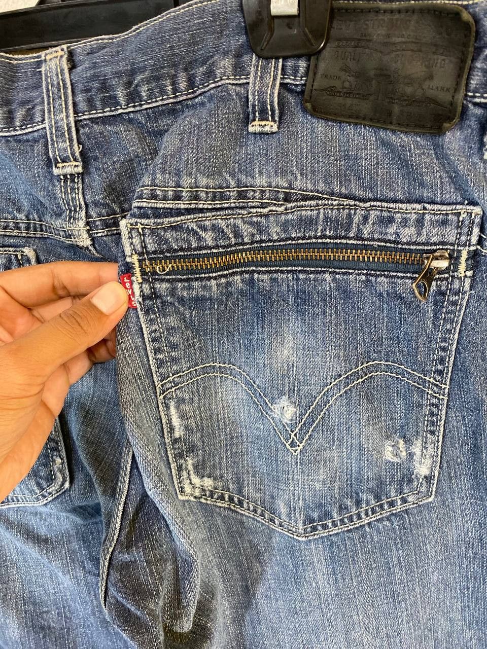 Levi's vintage levis 514 distressed denim bondage style Size US 41 - 3 Thumbnail