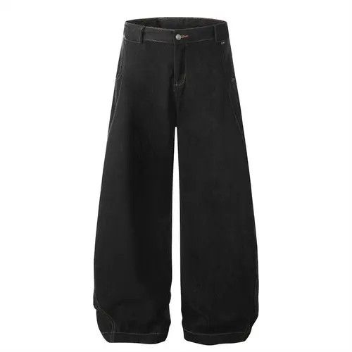 VIBE Men's street style loose washed belt jeans y2k Size US 34 / EU 50 - 3 Thumbnail