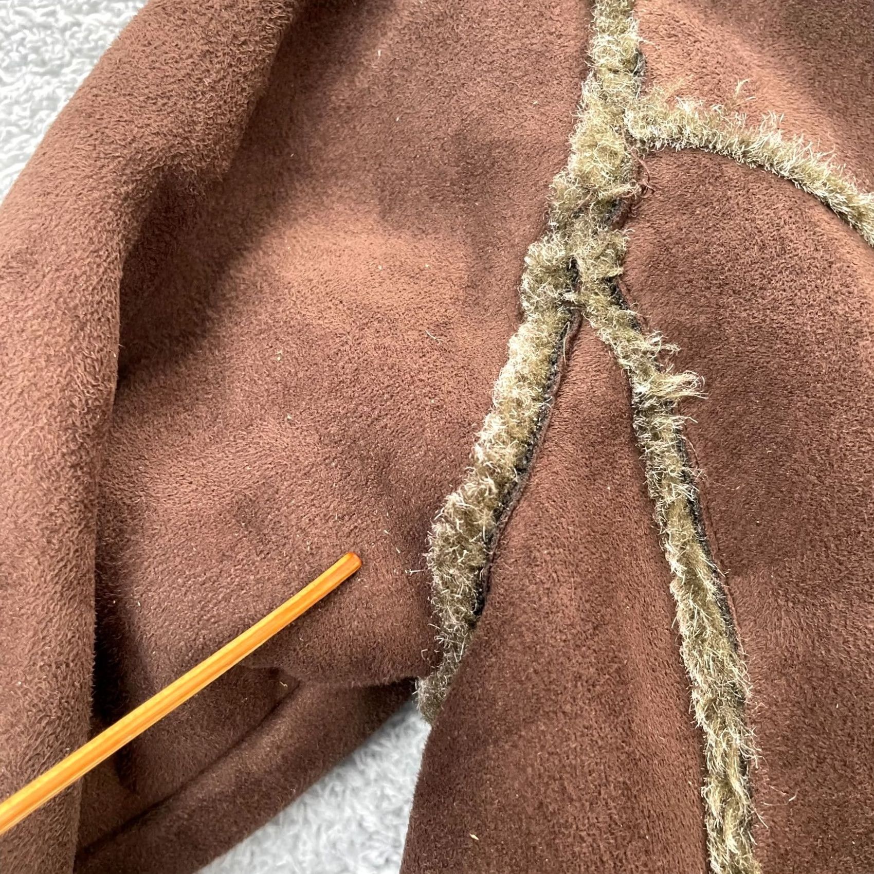 Cherokee VINTAGE Cherokee Coat Womens L Brown Faux Suede Fur Sherpa Lined Jacket Full Zip Coat Size L / US 10 / IT 46 - 3 Thumbnail