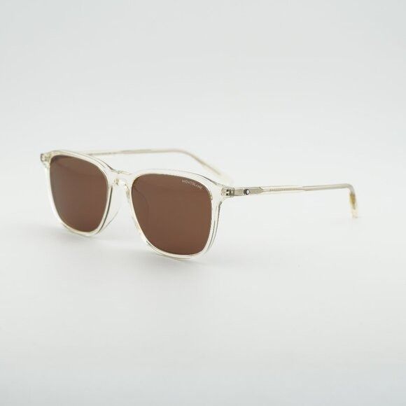 Montblanc Montblanc MB0082SA 004 Sunglasses Transparent Yellow Square Size ONE SIZE - 1 Thumbnail