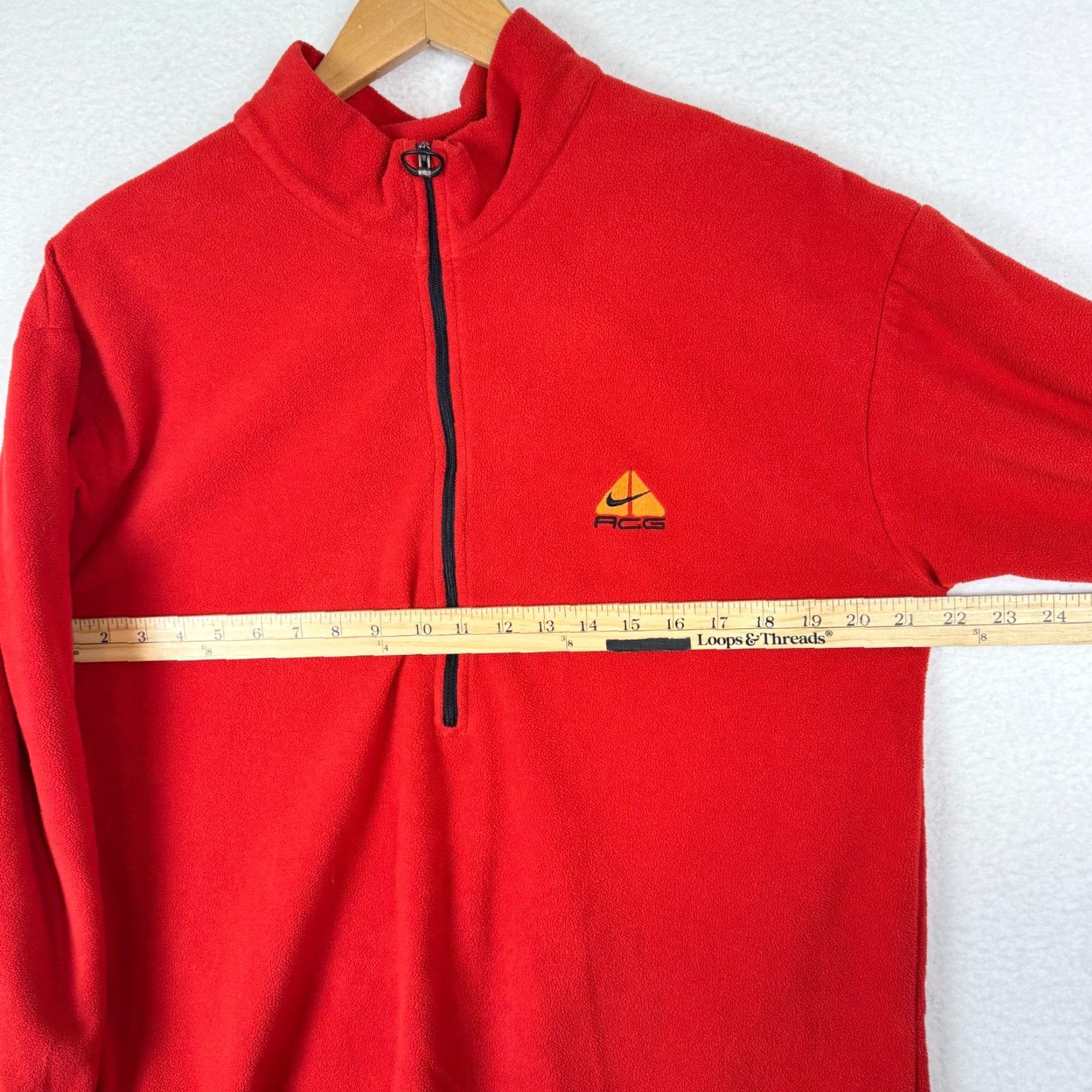 Nike Y2K Nike ACG Mens XL Thermal Layer 2 Pullover Fleece Red Mock Neck 1/2 Zip Sweater Shirt Size US XL / EU 56 / 4 - 7 Thumbnail