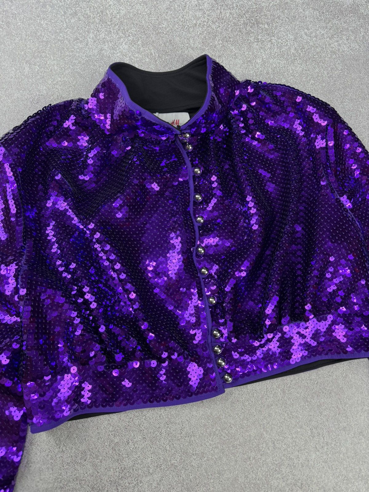 Paco Rabanne Paco Rabanne H&M Purple Sequin Crop Top Size M Size M / US 6-8 / IT 42-44 - 5 Thumbnail