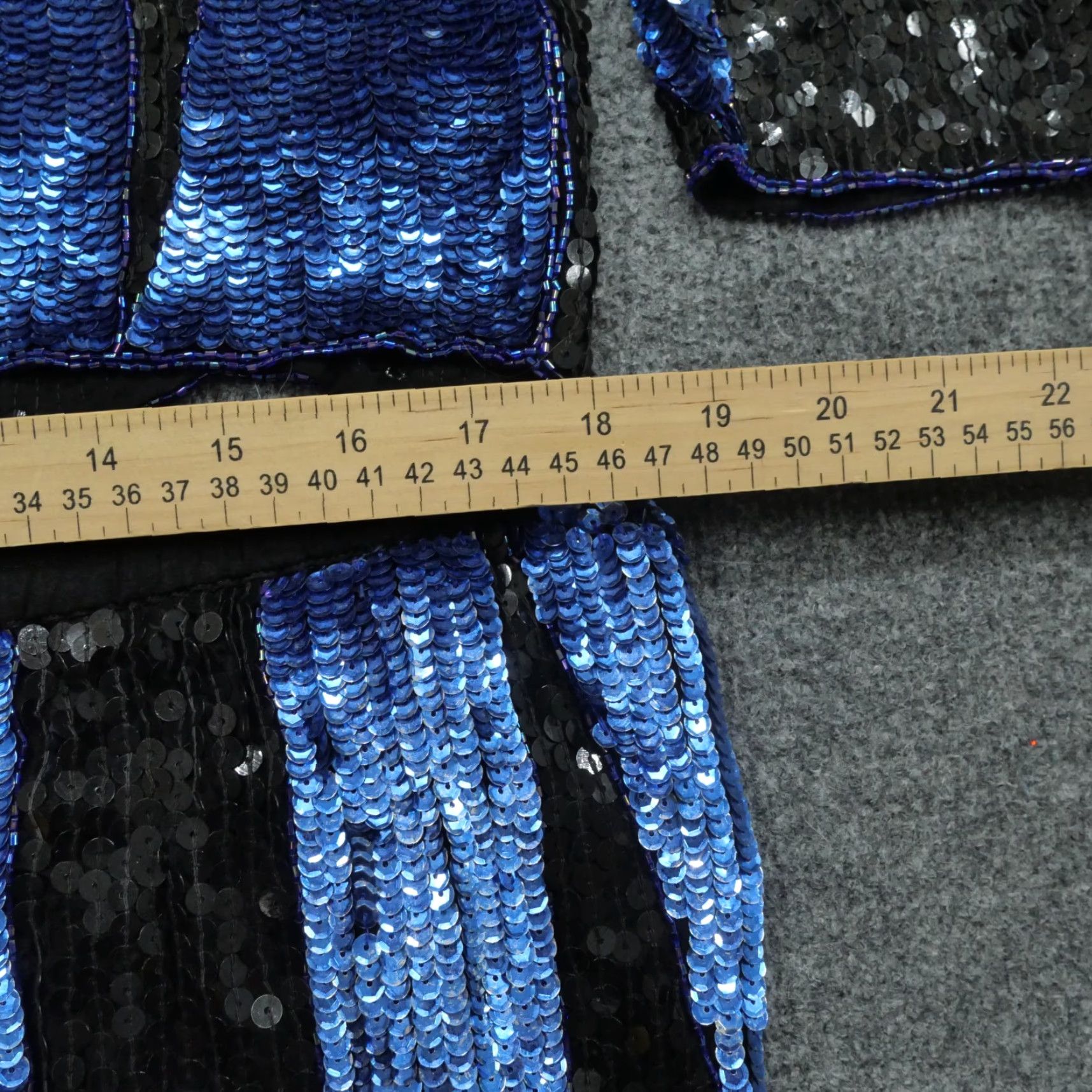 Vintage VINTAGE Raiment Fashions Sequin Set Shirt Top Skirt Women Medium Black Blue Silk Size M / US 6-8 / IT 42-44 - 7 Thumbnail