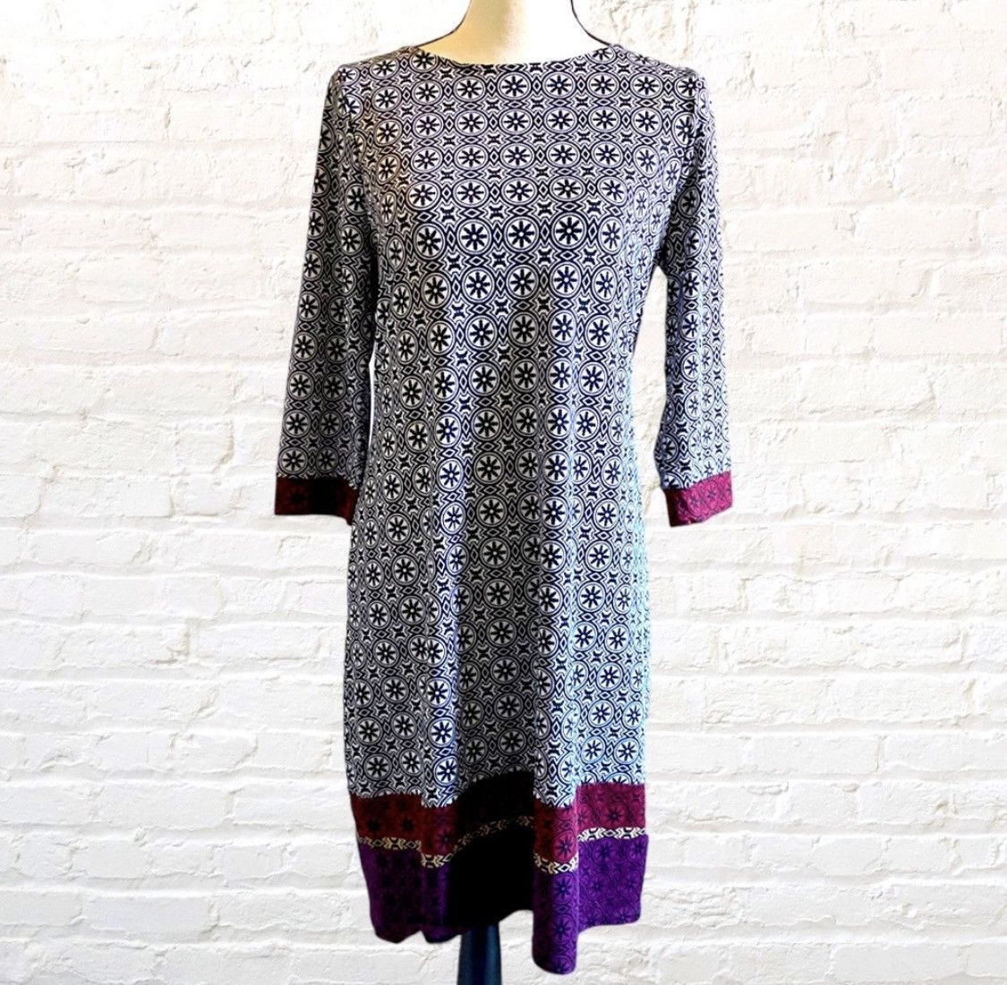 George GEORGE 3/4 SLEEVE KNEE LENGTH DRESS Size S / US 4 / IT 40 - 1 Thumbnail