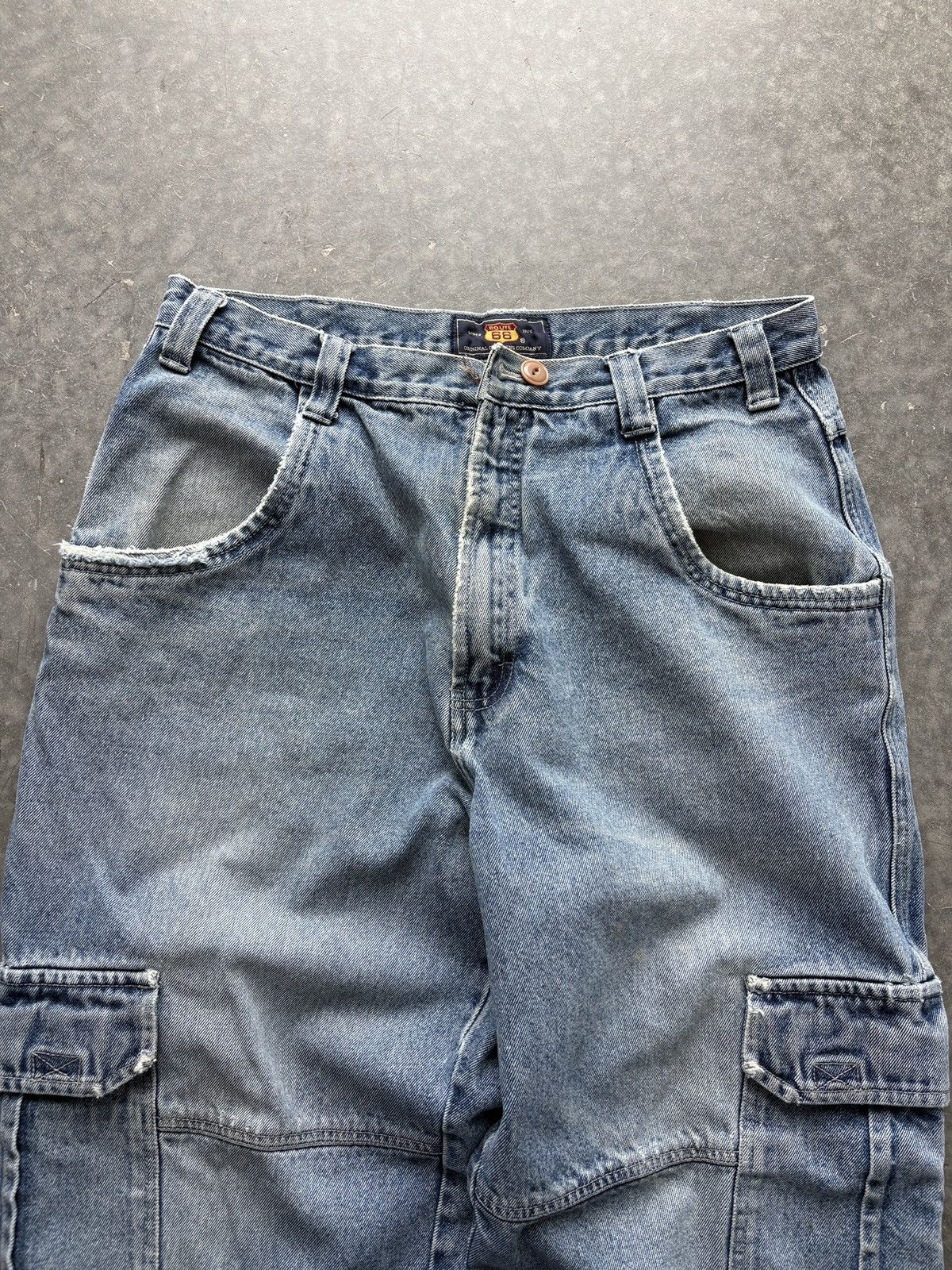 Vintage Vintage Y2K Route 66 Baggy Cargo Jeans 34x30 Size US 34 / EU 50 - 2 Thumbnail