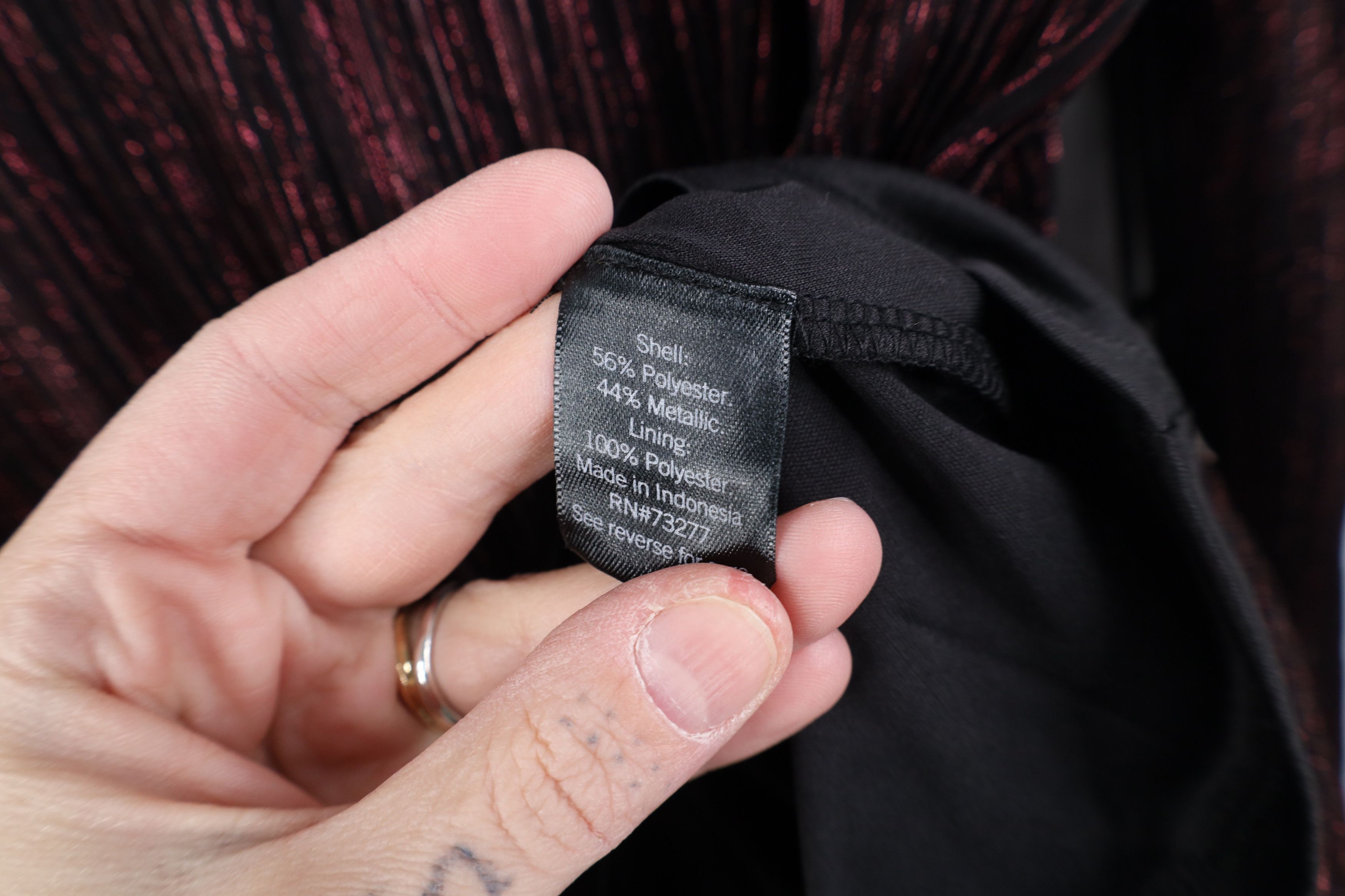 Vera Wang New Vera Wang Bella Fairy Metallic Ribbed Blouse Shirt Top Size XL / US 12-14 / IT 48-50 - 9 Thumbnail