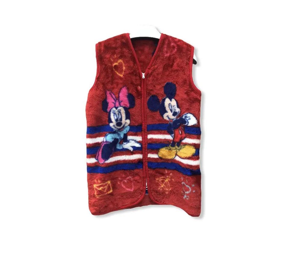 Disney × Vintage Mickey And Minnie Mouse Cartoon Fleece Vest Size US S / EU 44-46 / 1 - 1 Thumbnail