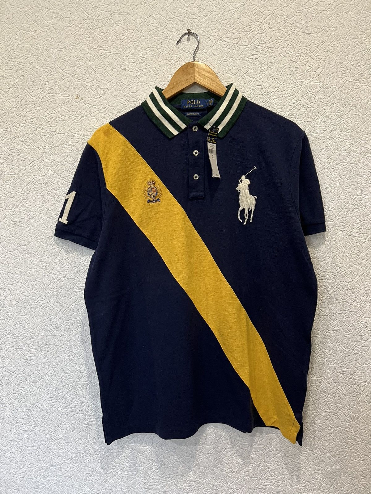 Vintage NWT Vintage Polo Ralph Lauren Blue Polo Shirt 90’s Size US L / EU 52-54 / 3 - 1 Thumbnail