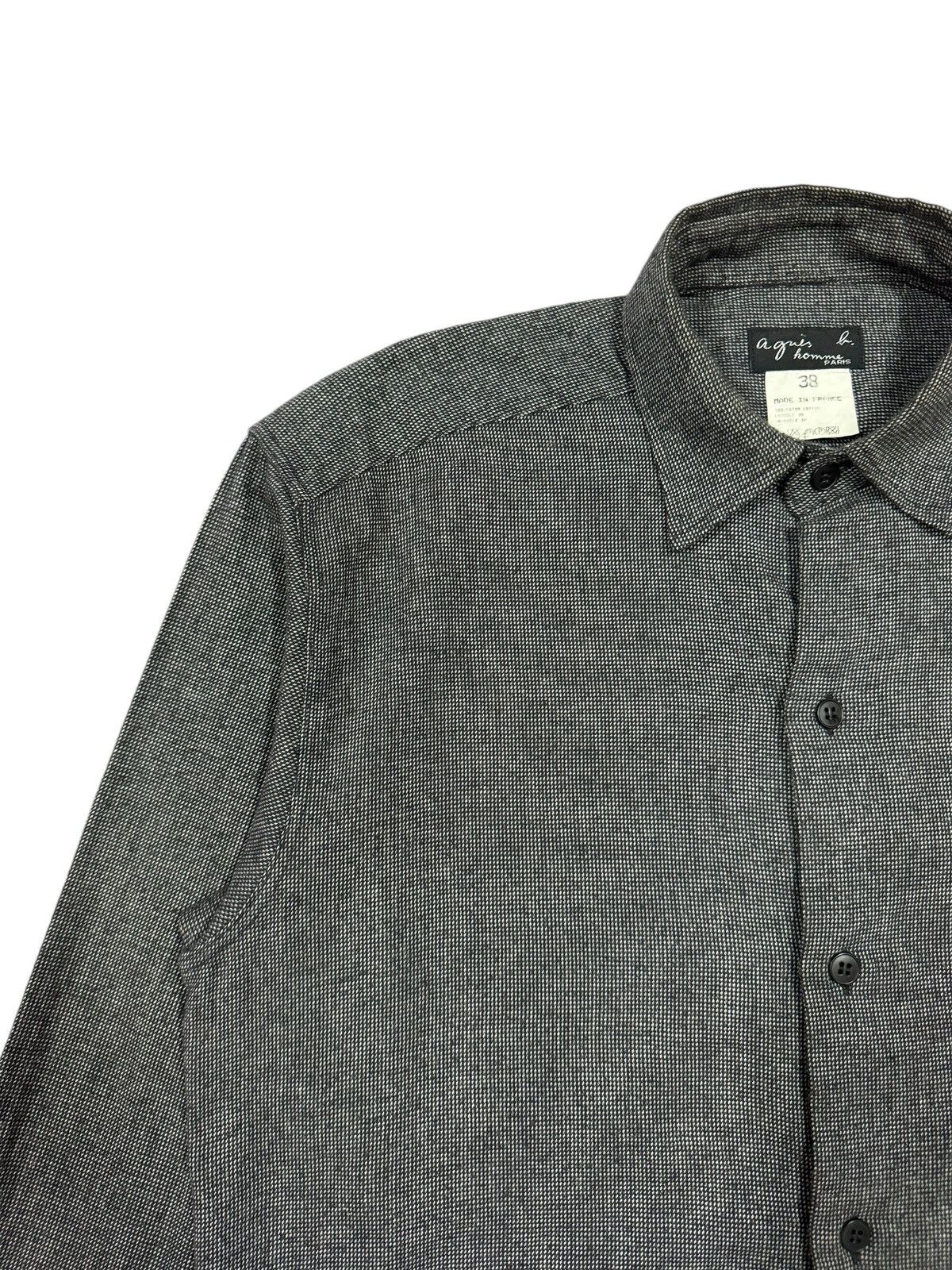Vintage × agnes b. Vtg🔥Agnes b. Homme Twill Salt & Pepper Shirt Button Up Size US M / EU 48-50 / 2 - 5 Thumbnail