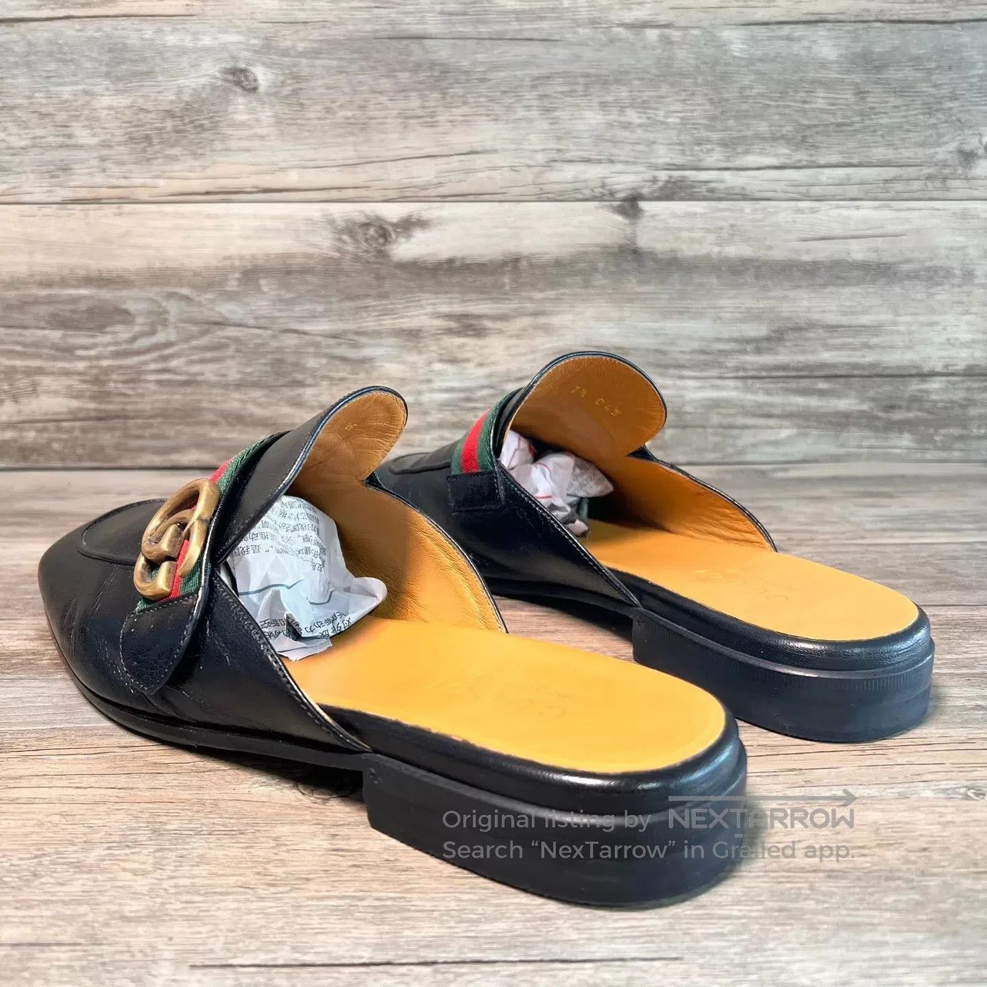 Gucci Black Leather Slip-On Mules. Size US 8.5 / EU 41-42 - 4 Thumbnail