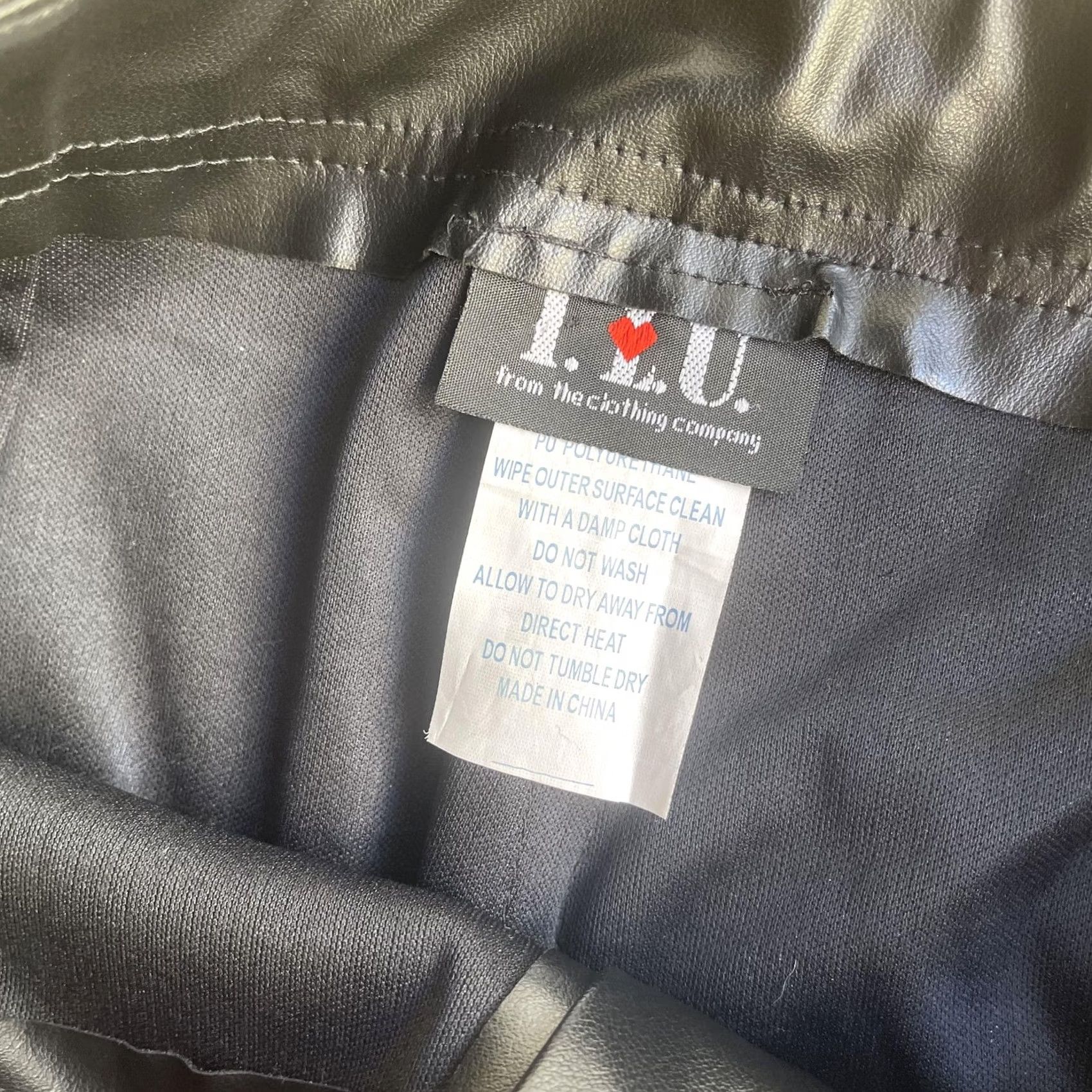 Vintage I Heart U Dress Pants - Womens 29 Black Faux Leather Straight Leg High Rise PU Size 29" - 2 Thumbnail