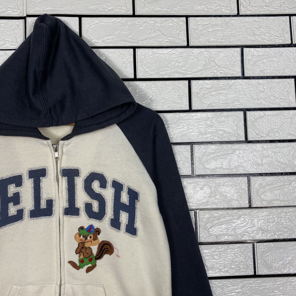 Japanese Brand 📌Vintage Zipper Hoodie Rough Union Made Big Logo Size US M / EU 48-50 / 2 - 7 Thumbnail