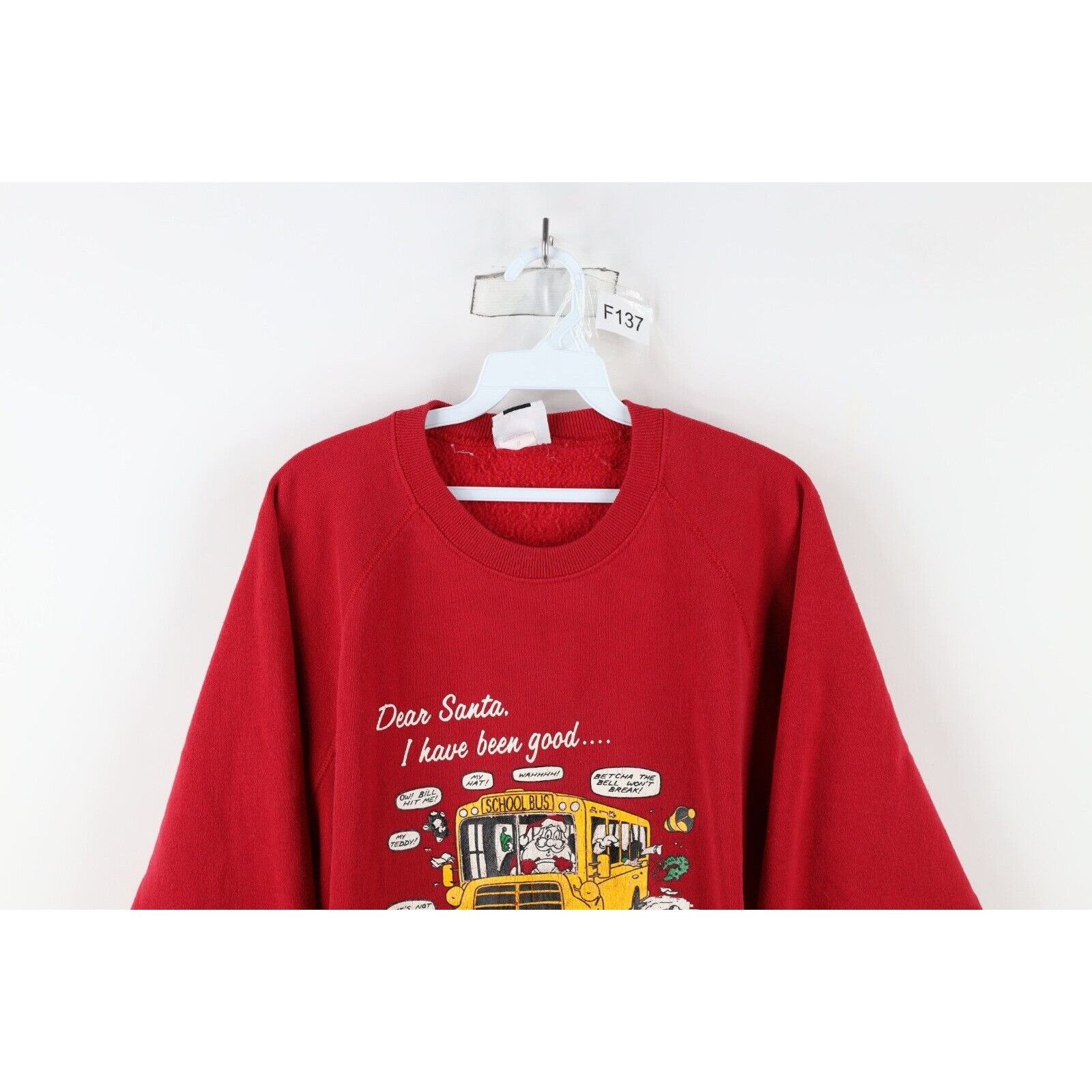 Vintage Vintage 90s Streetwear Faded Christmas School Bus Sweatshirt Size XXL / US 16-18 / IT 52-54 - 2 Thumbnail