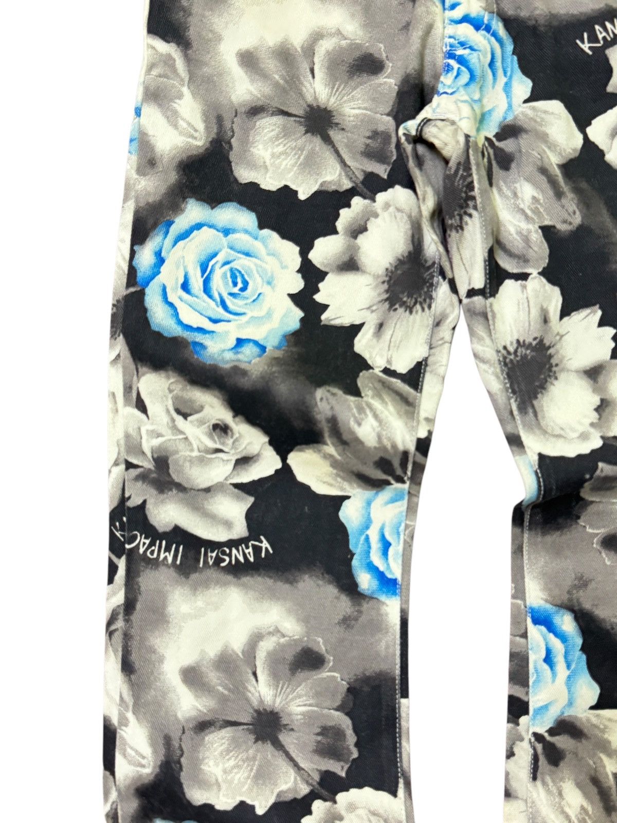 Japanese Brand FLARED KANSAI IMPACT FLOWER FULL PRINTED BOOT CUT PANT Size 24" / US 00 / IT 34 - 7 Thumbnail