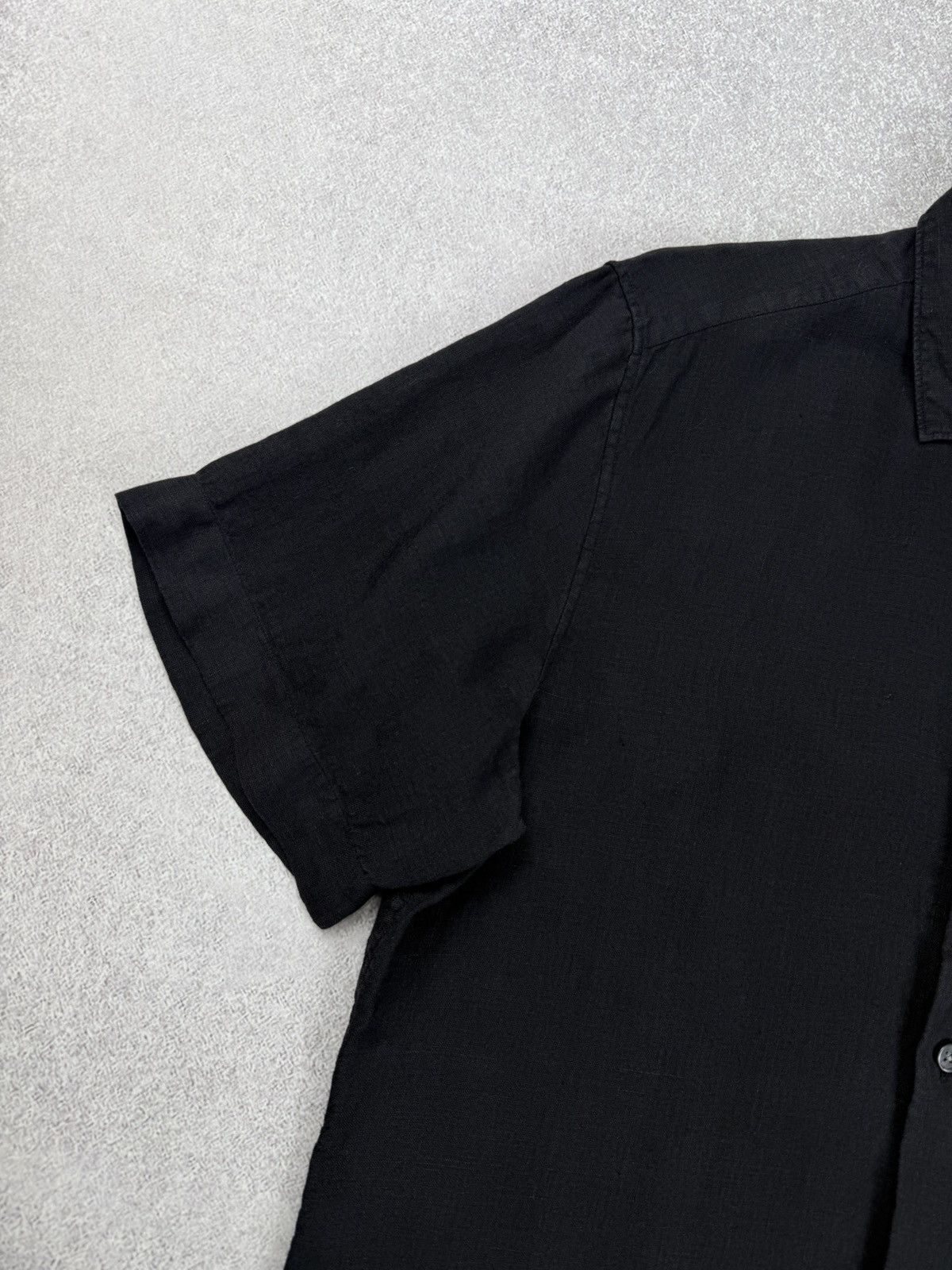 Z Zegna Z Zegna Black Linen Short Sleeve Shirt Size S Size US S / EU 44-46 / 1 - 5 Thumbnail