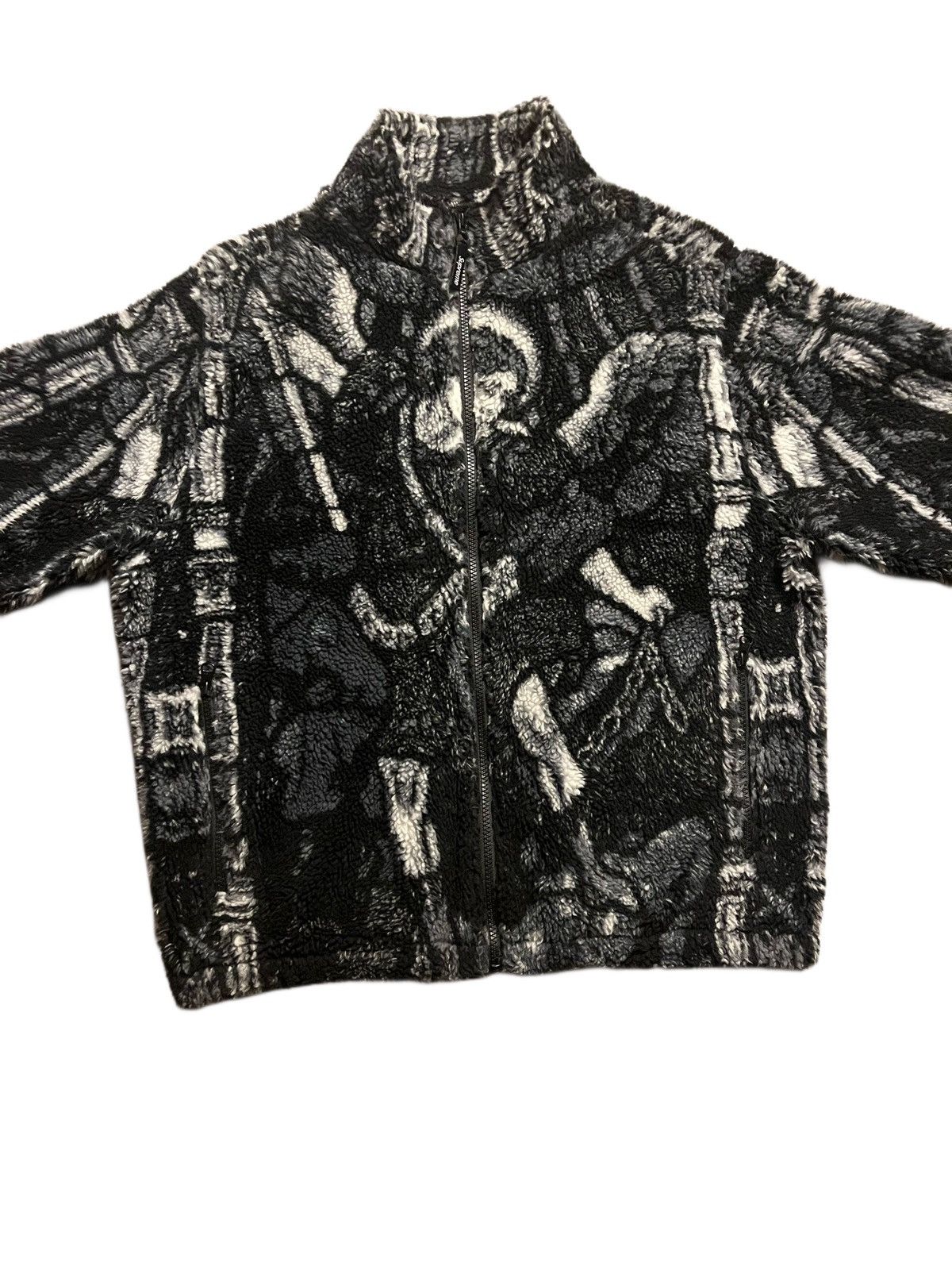 Supreme Surpeme Saint Michael Fleece Jacket 'Black' | Grailed