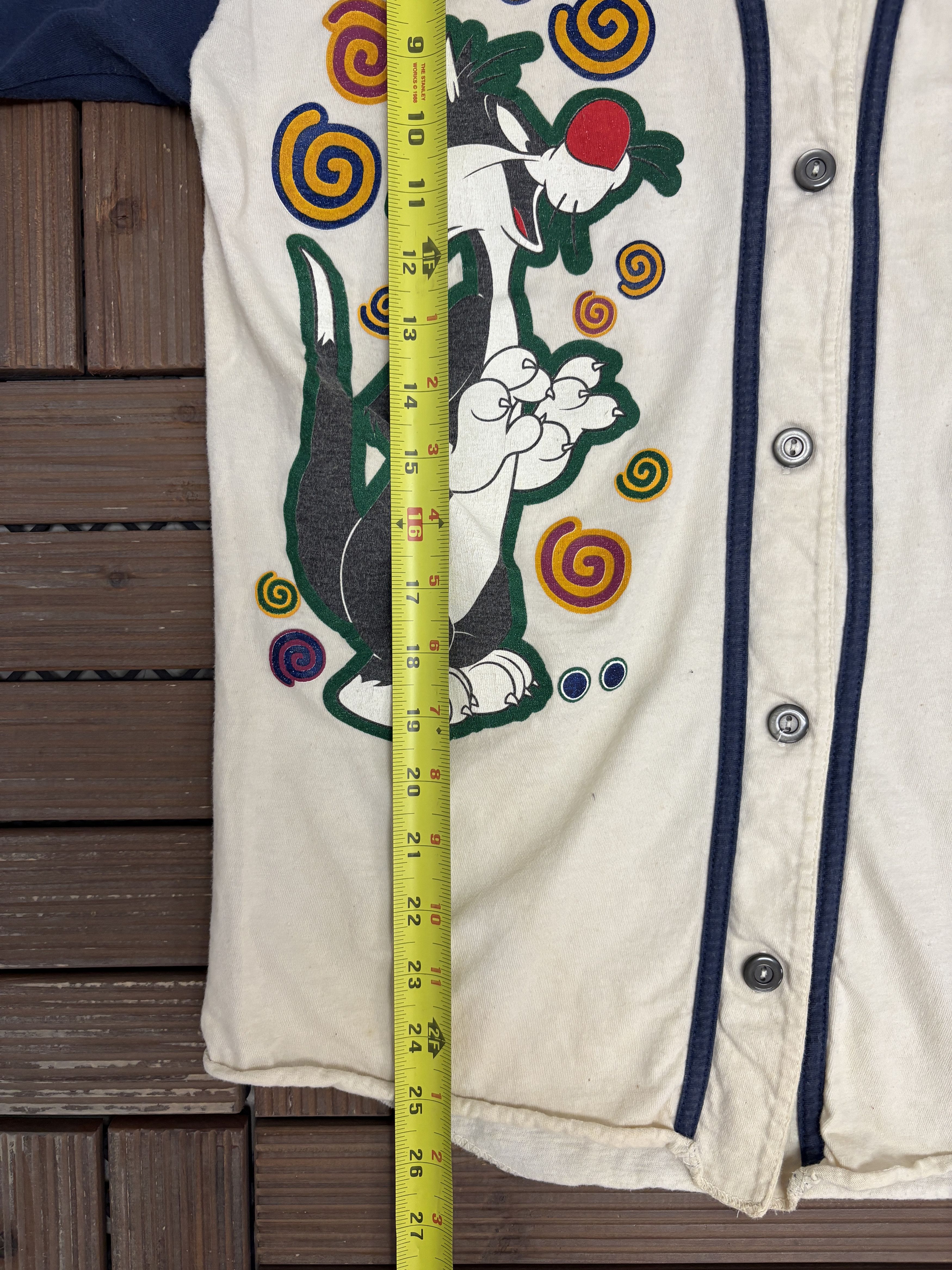 Vintage Looney Tunes Tweety Bird Vintage White Baseball Jersey Size US M / EU 48-50 / 2 - 8 Thumbnail