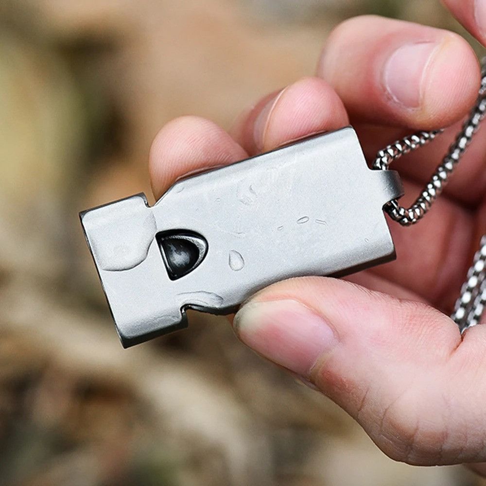 Whistles Whistle Titanium Pendant Coach Sports Camping Gift For Him Size ONE SIZE - 1 Thumbnail