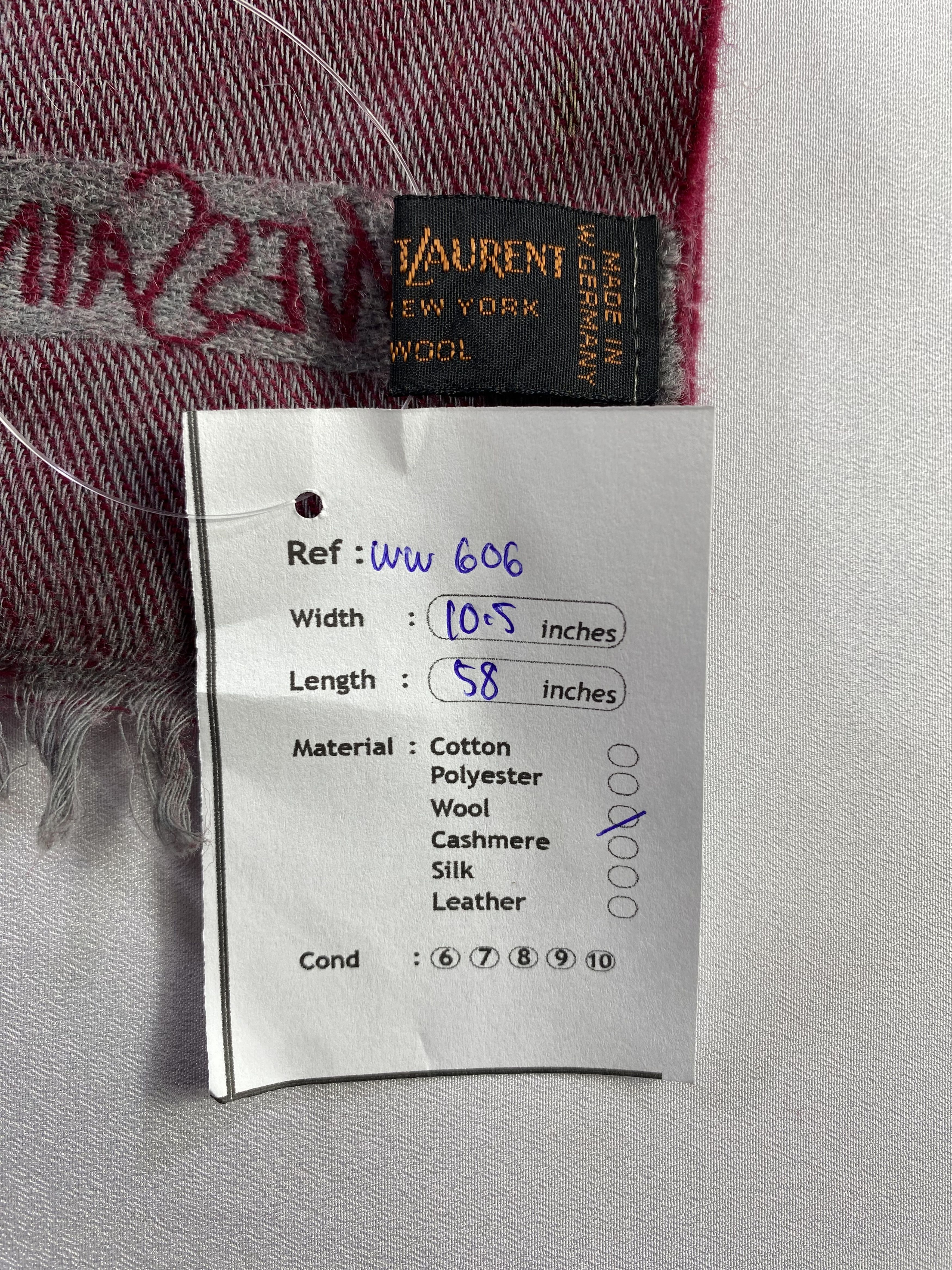 Vintage Yves Saint Laurent Scarf / Muffler / Neckwear - WW606 Size ONE SIZE - 6 Thumbnail