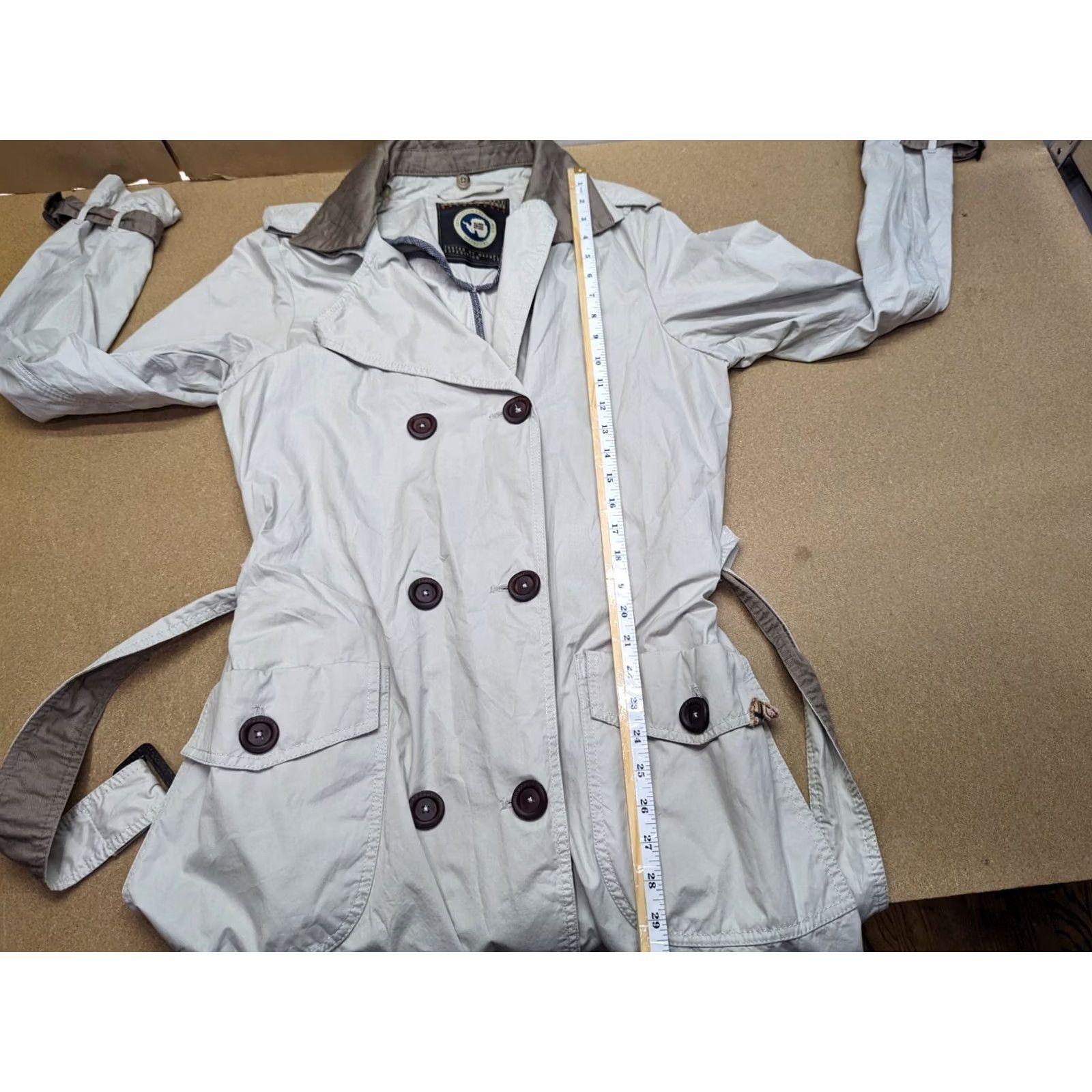 Napapijri Napapijri Womens Parka Jacket Size L Gray Belted Pockets Cotton Canvas Long Sleeve Casual Coat Jacket Mens Womens Bestseller Size L / US 10 / IT 46 - 4 Thumbnail