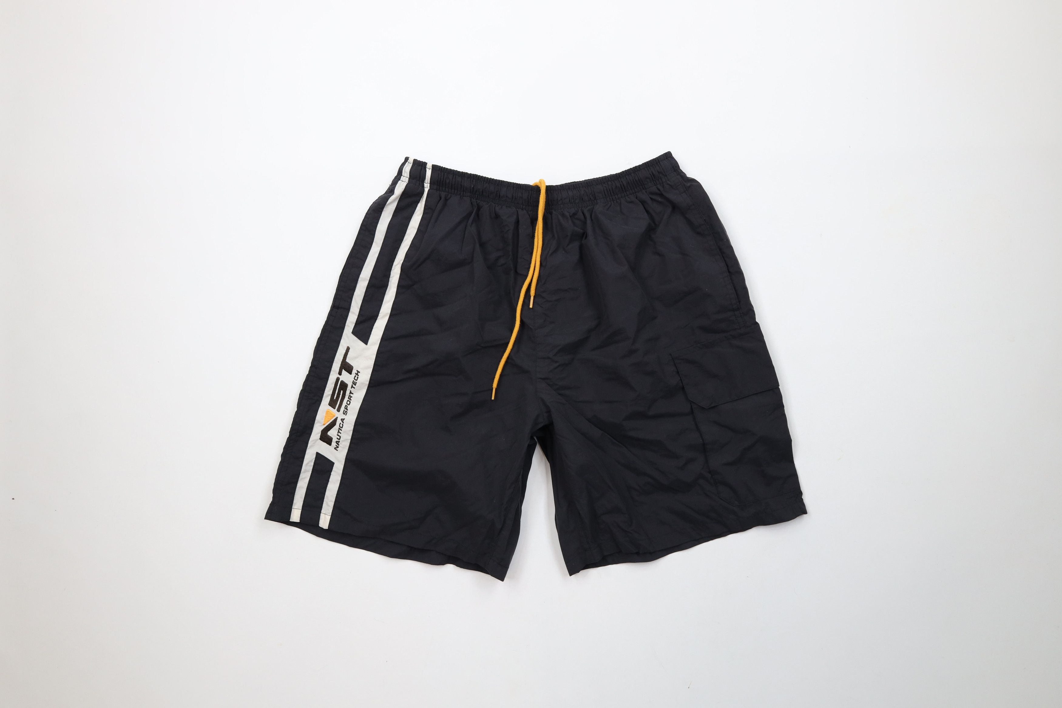Nautica × Vintage Vintage 90s Nautica Sport Tech Spell Above Knee Shorts Black Size US 32 / EU 48 - 1 Thumbnail