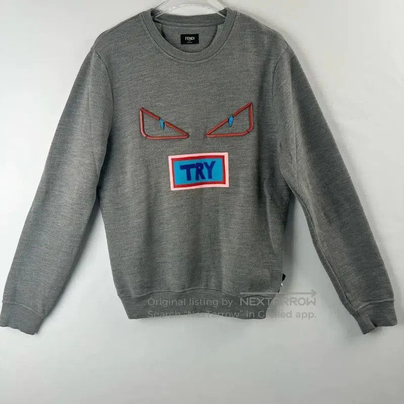 Fendi Fendi Grey Cotton Monster Sweatshirt for Women . Size S / US 4 / IT 40 - 1 Thumbnail