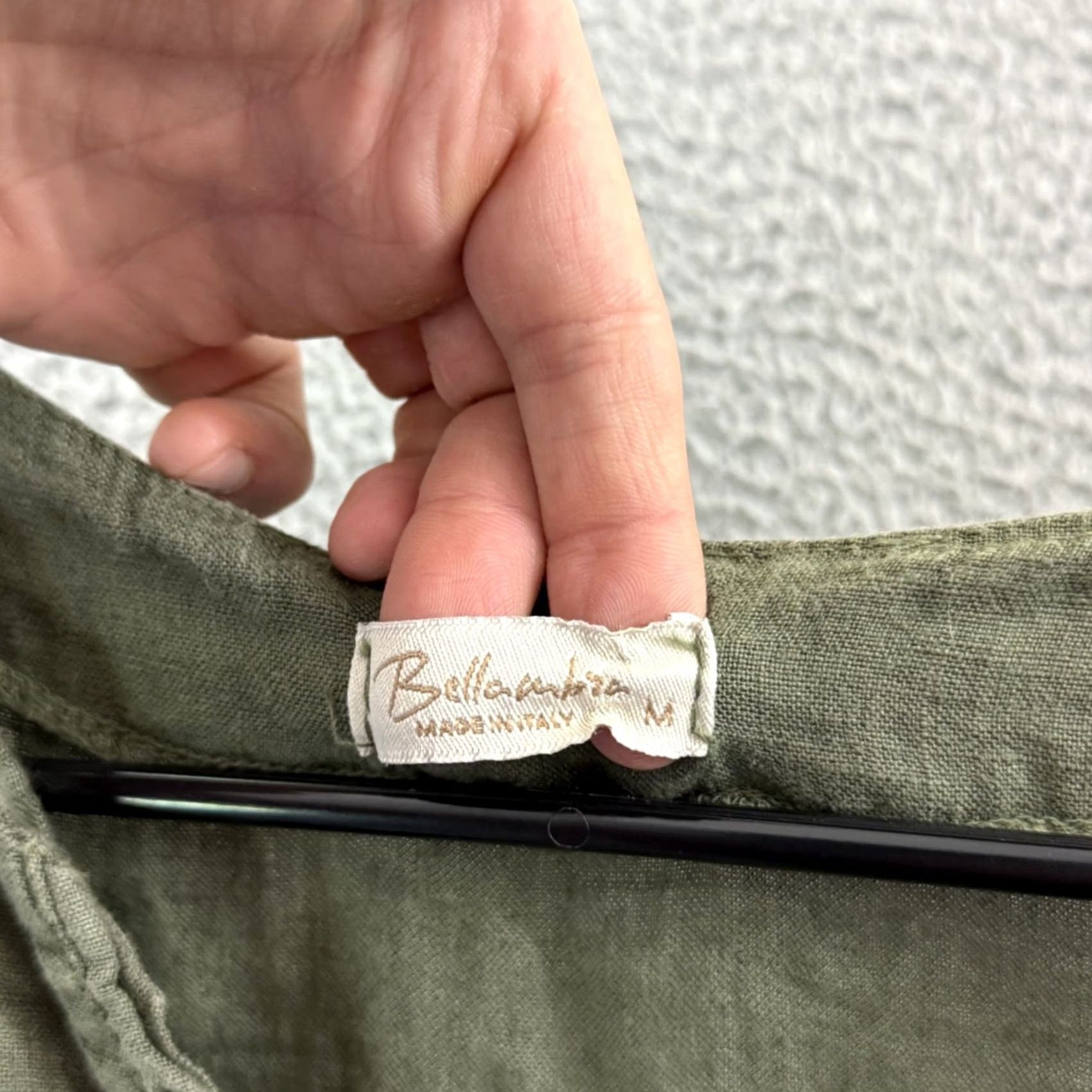 Vintage Bellambra Dress Women Medium Green Linen Trapeze Midi Boho Roll Tab Sleeve Italy Vintage No Size M / US 6-8 / IT 42-44 - 7 Thumbnail