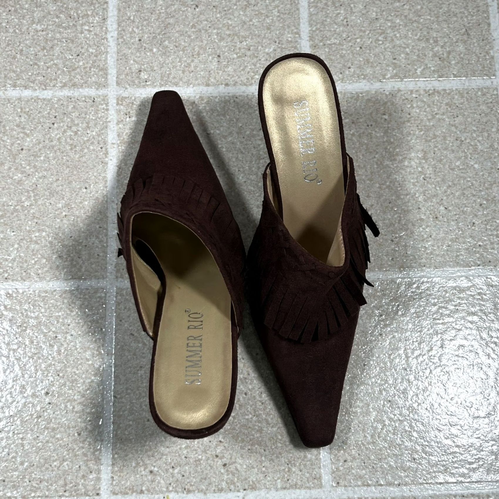 Vintage Summer Rio Heel Womens Size 8 Brown Slingback Moccasin Summer Size US 8 / IT 38 - 5 Thumbnail