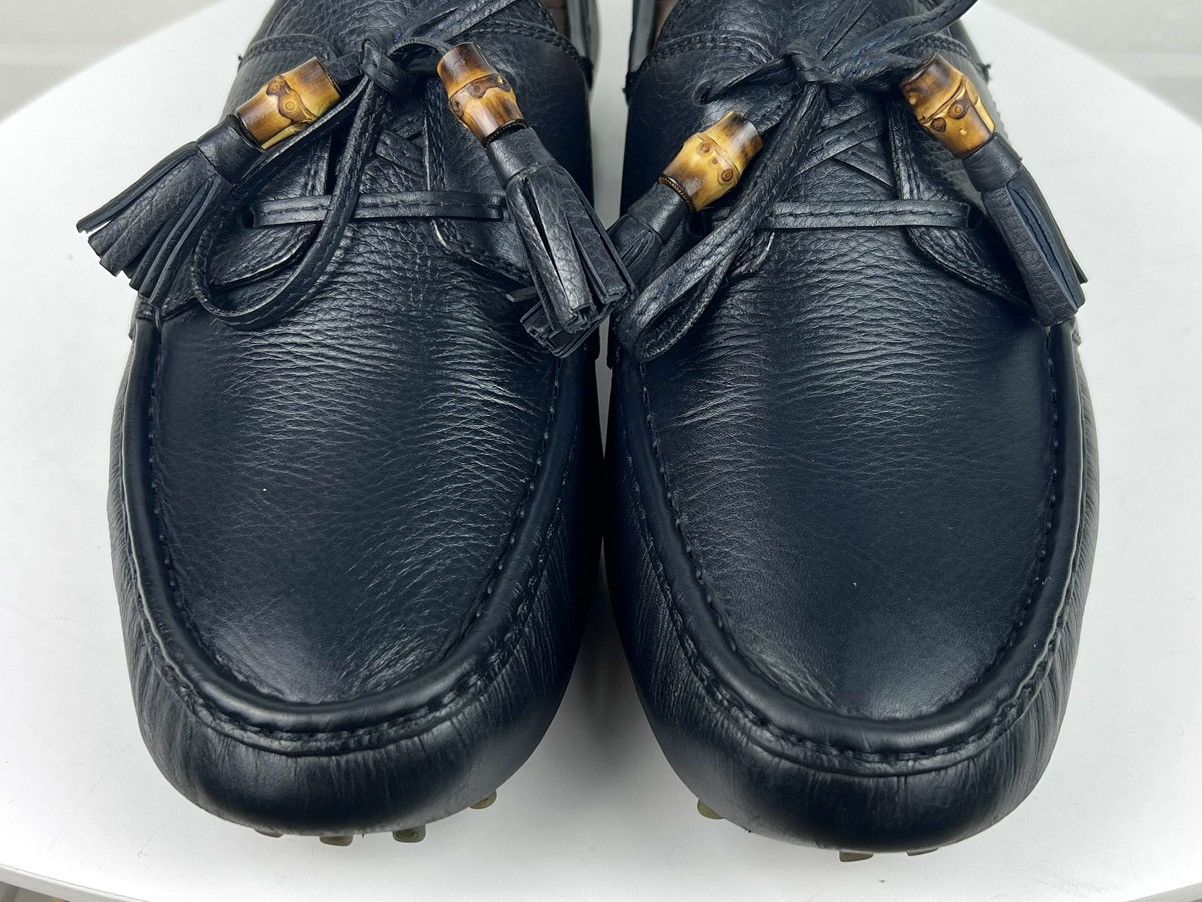 Gucci GUCCI Loafers Leather Shoes Laces Tassels Bamboo Navy Men's Size US 9.5 / EU 42-43 - 9 Thumbnail
