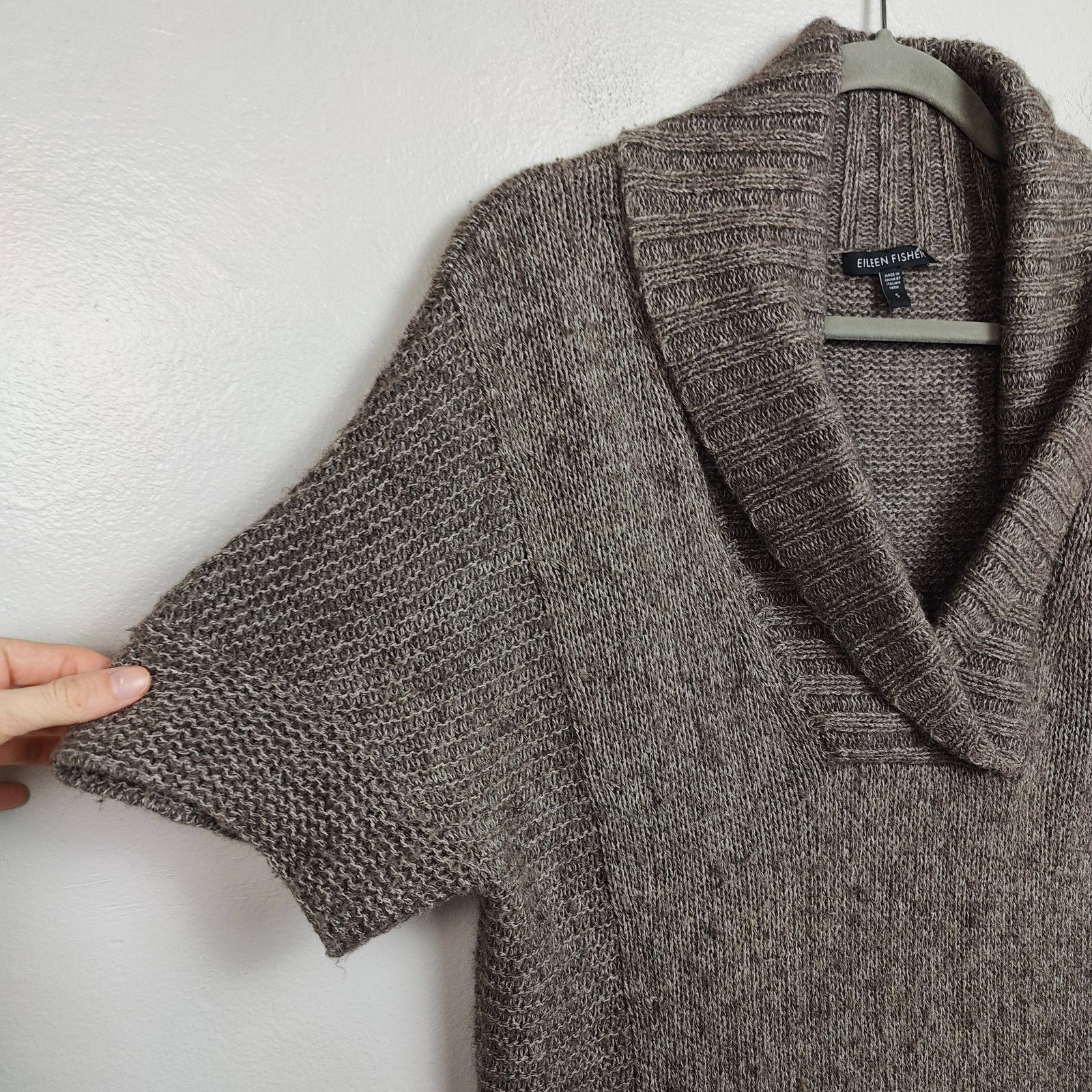 Eileen Fisher Eileen Fisher Short Sleeve Sweater Womens Small Taupe Size S / US 4 / IT 40 - 2 Thumbnail