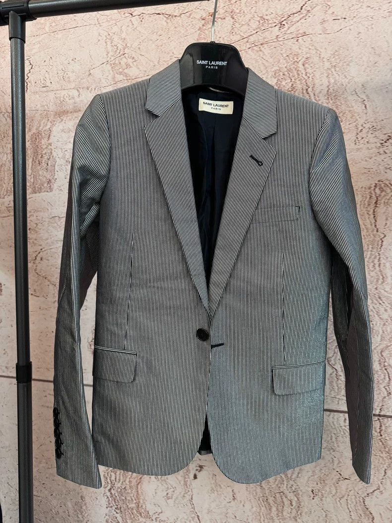 Saint Laurent Paris Saint Laurent Paris Saint Laurent Striped Suit Jacket for Size US S / EU 44-46 / 1 - 1 Thumbnail